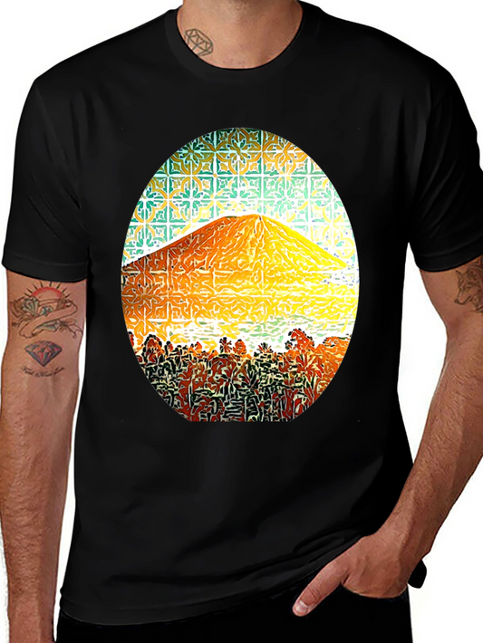 Mountain Graphic Tee - Stylish Mens Black T-Shirt