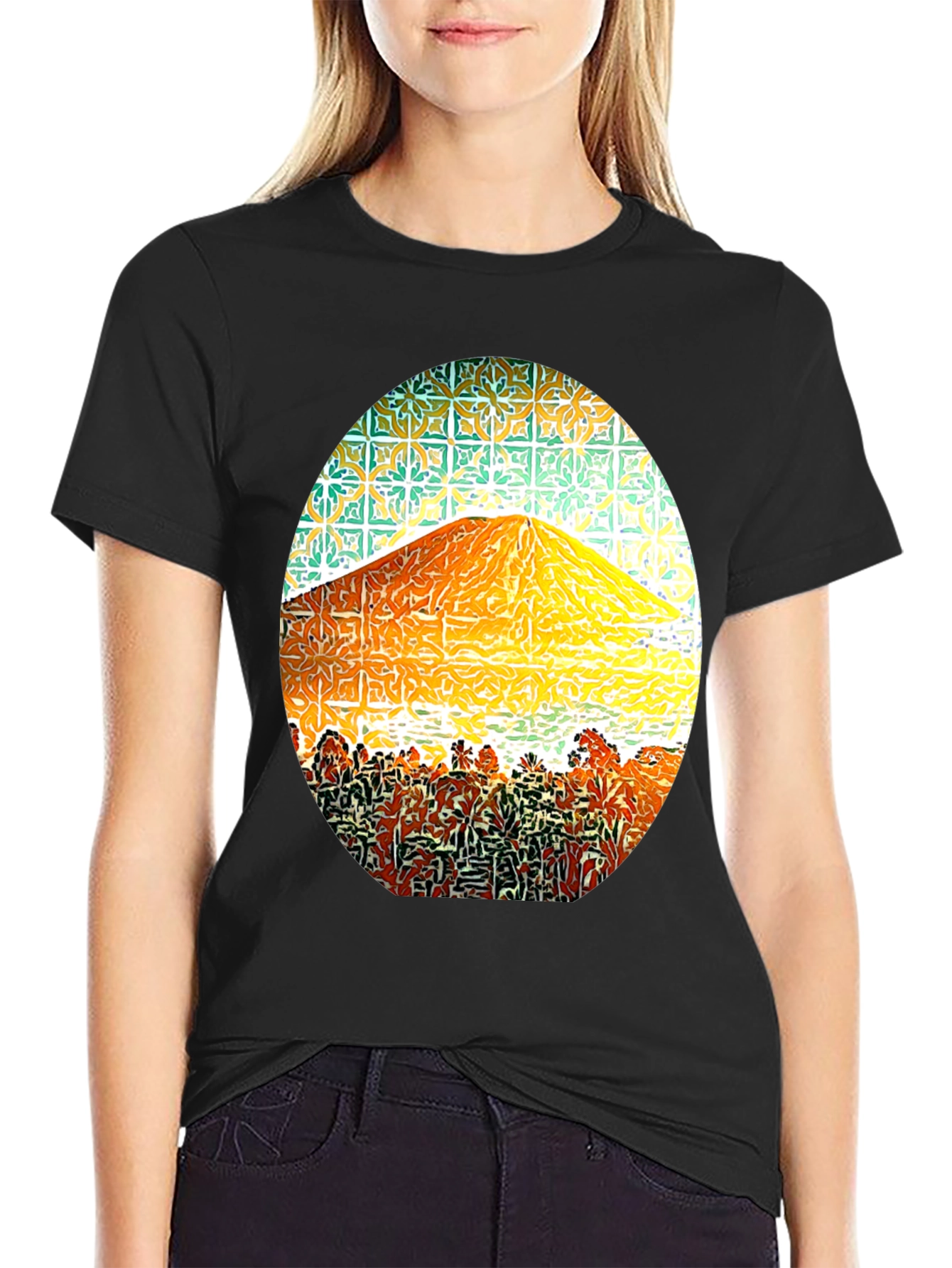 Mountain Graphic Tee - Stylish Mens Black T-Shirt