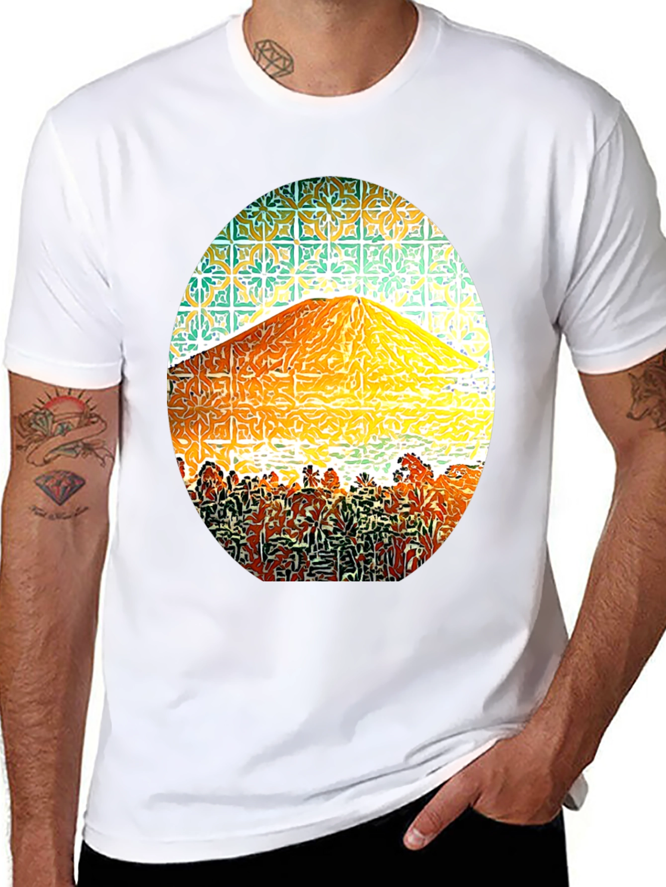 Mountain Graphic Tee - Stylish Mens Black T-Shirt