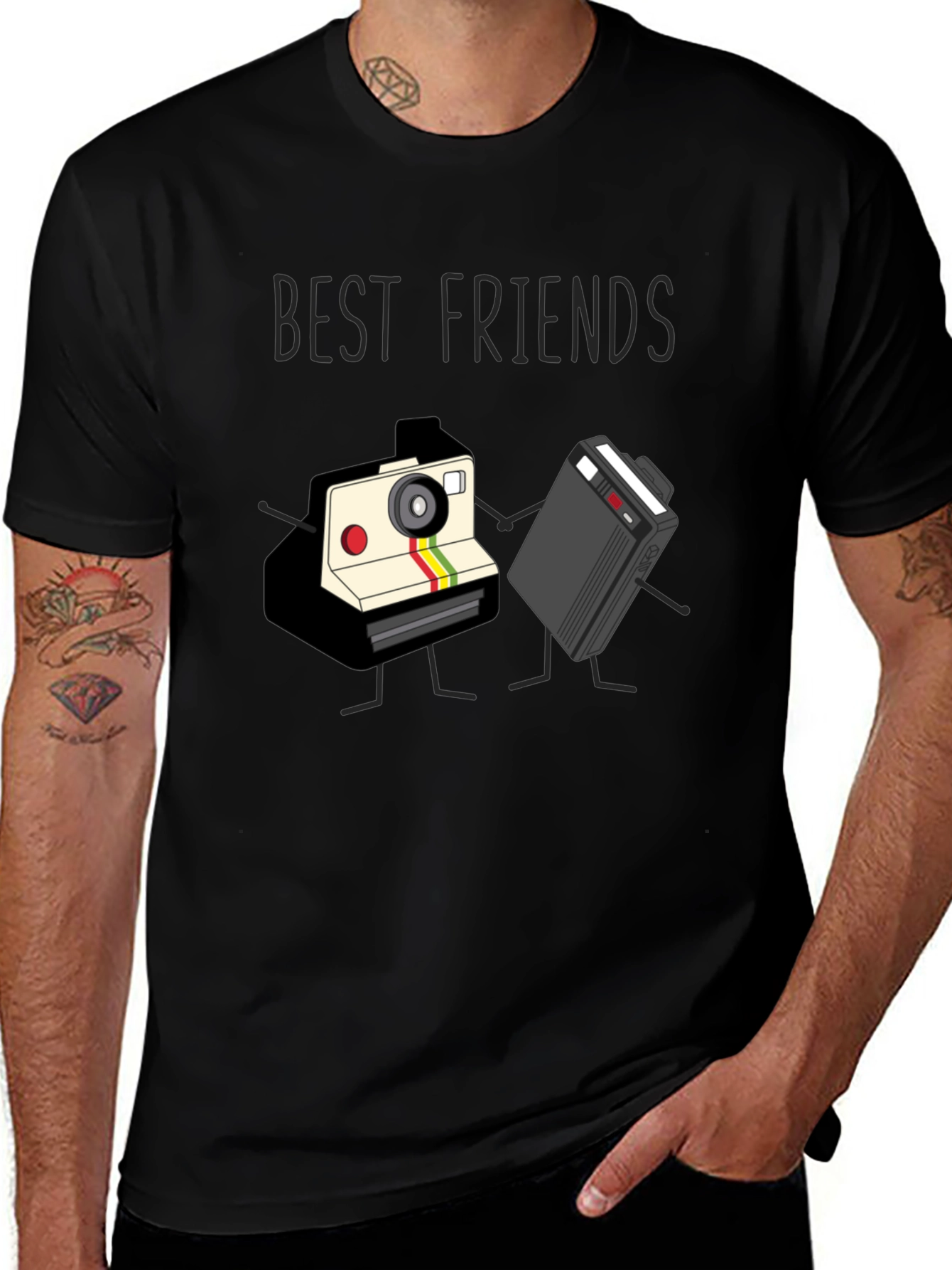 Best Friends Camera and Cassette Tape T-Shirt