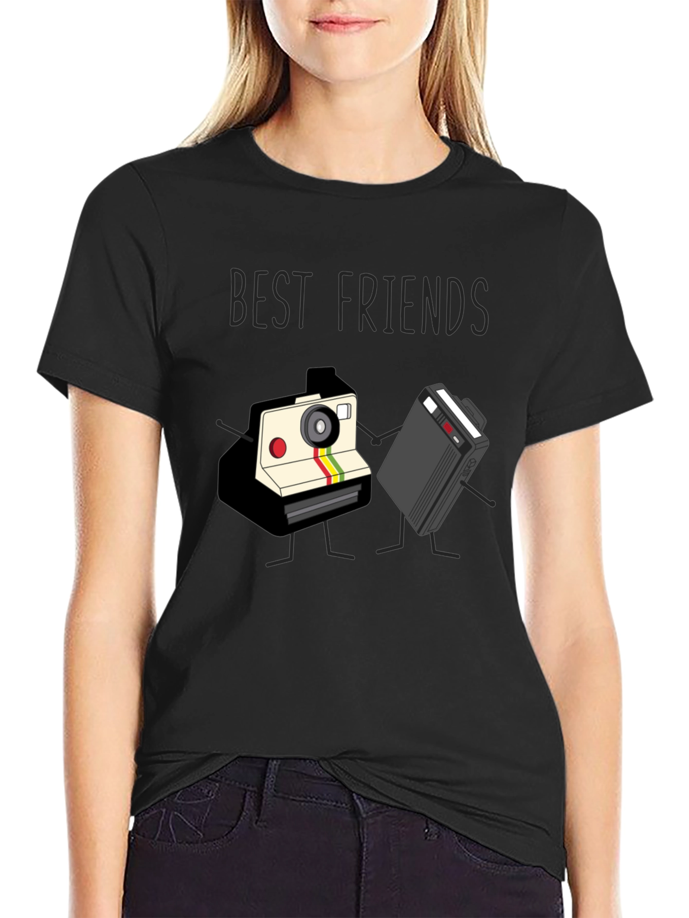 Best Friends Camera and Cassette Tape T-Shirt