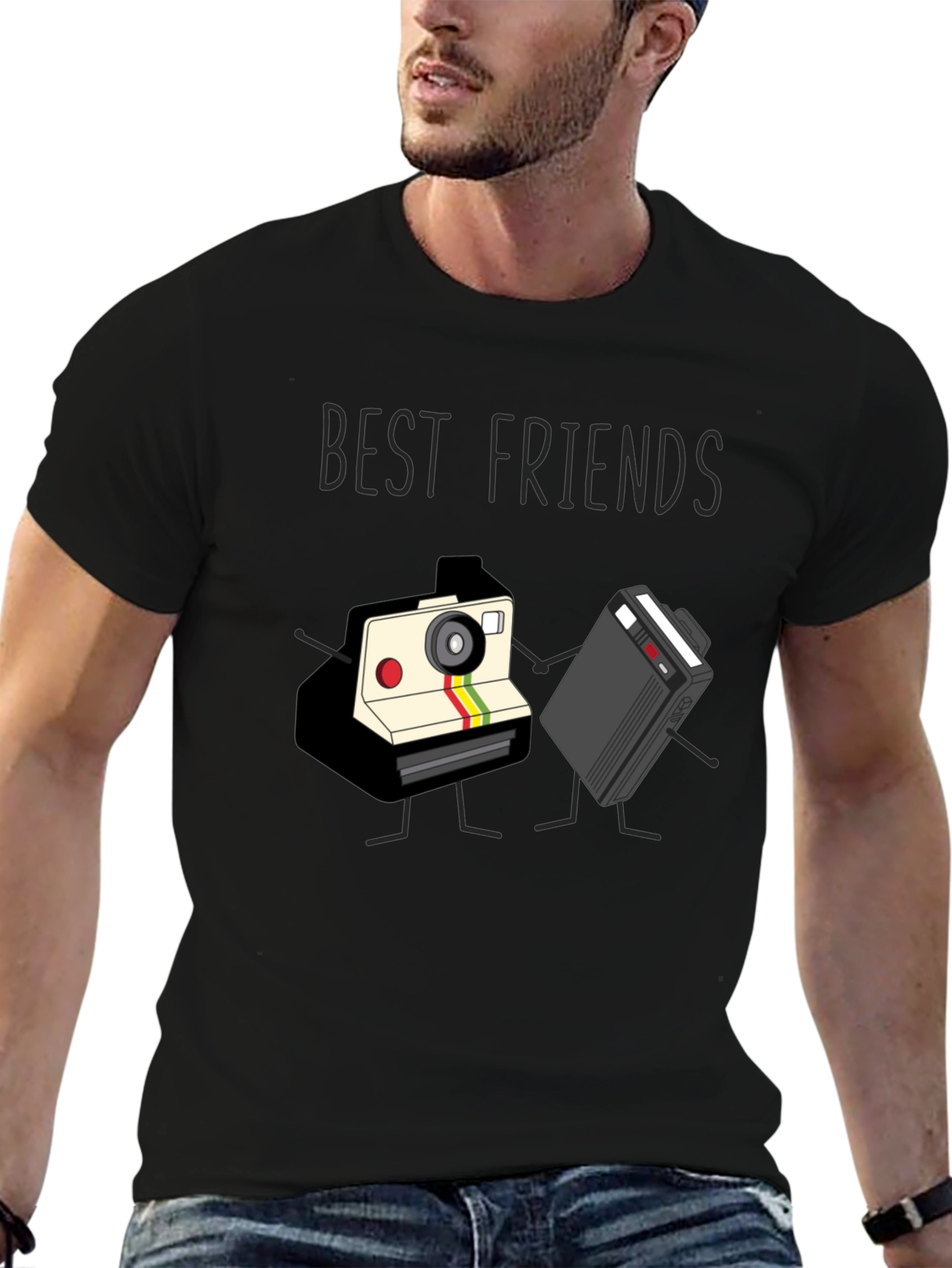 Best Friends Camera and Cassette Tape T-Shirt