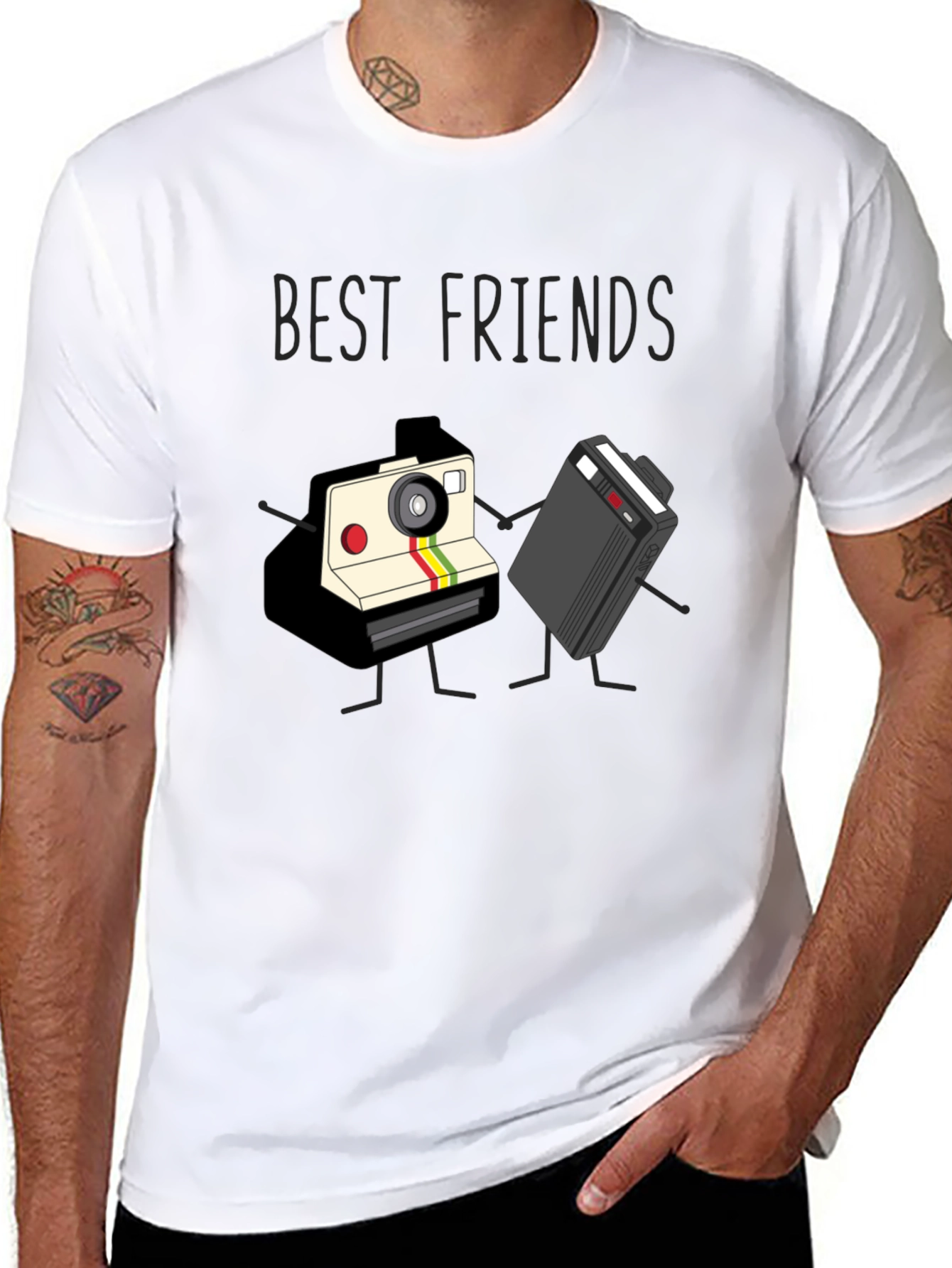 Best Friends Camera and Cassette Tape T-Shirt