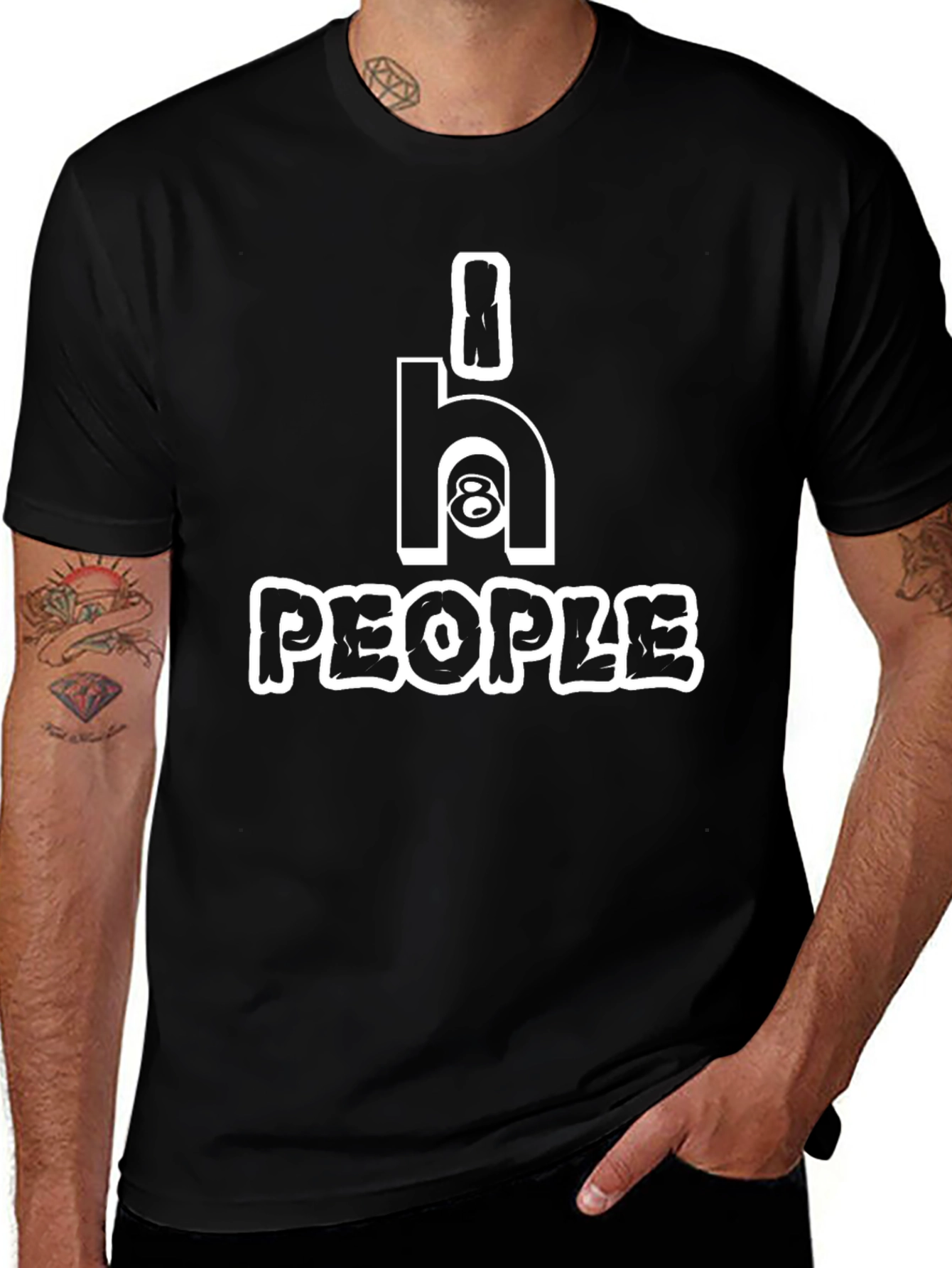 Hi8 People Graphic T-Shirt - Bold Black Tee