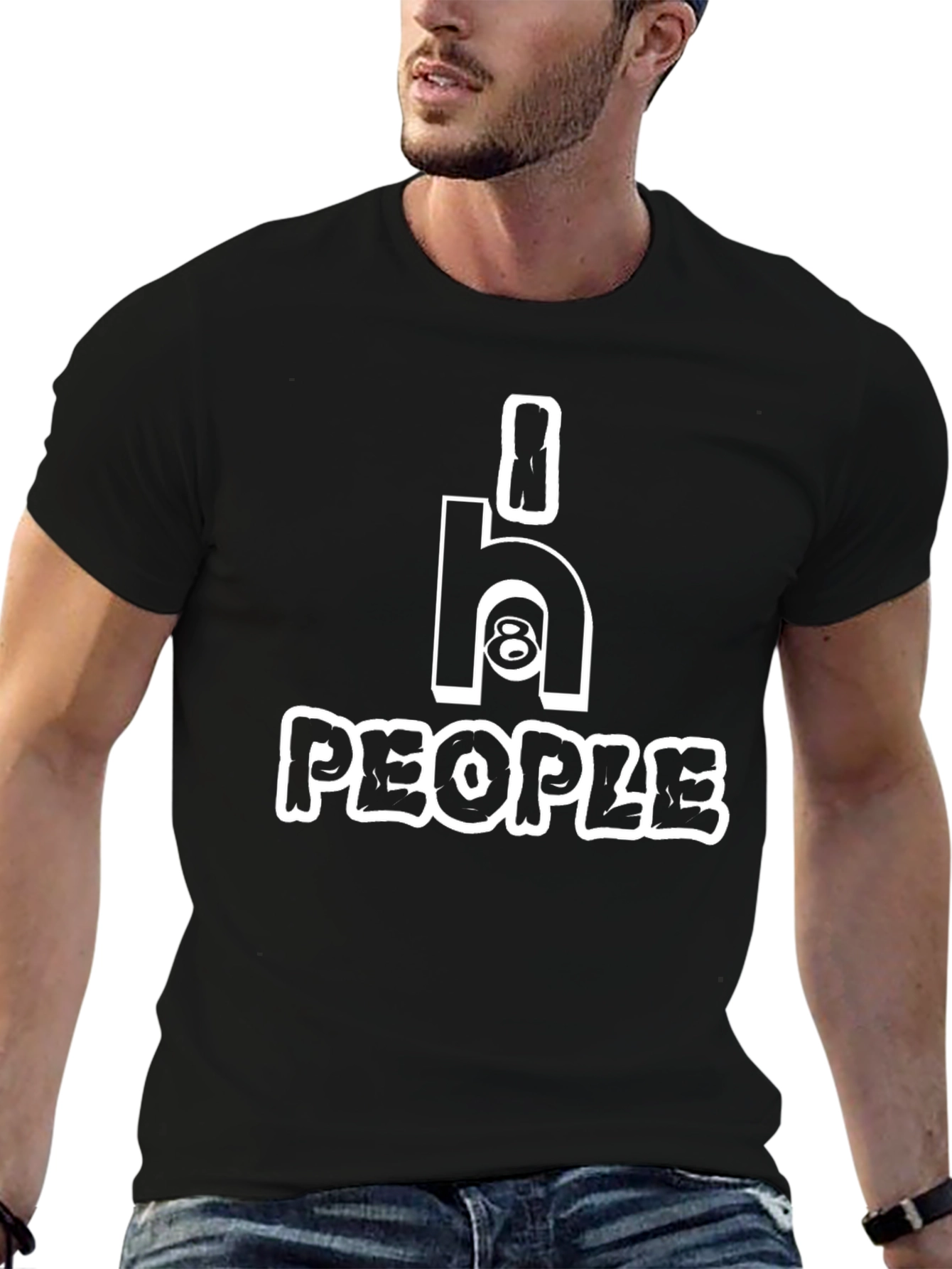 Hi8 People Graphic T-Shirt - Bold Black Tee