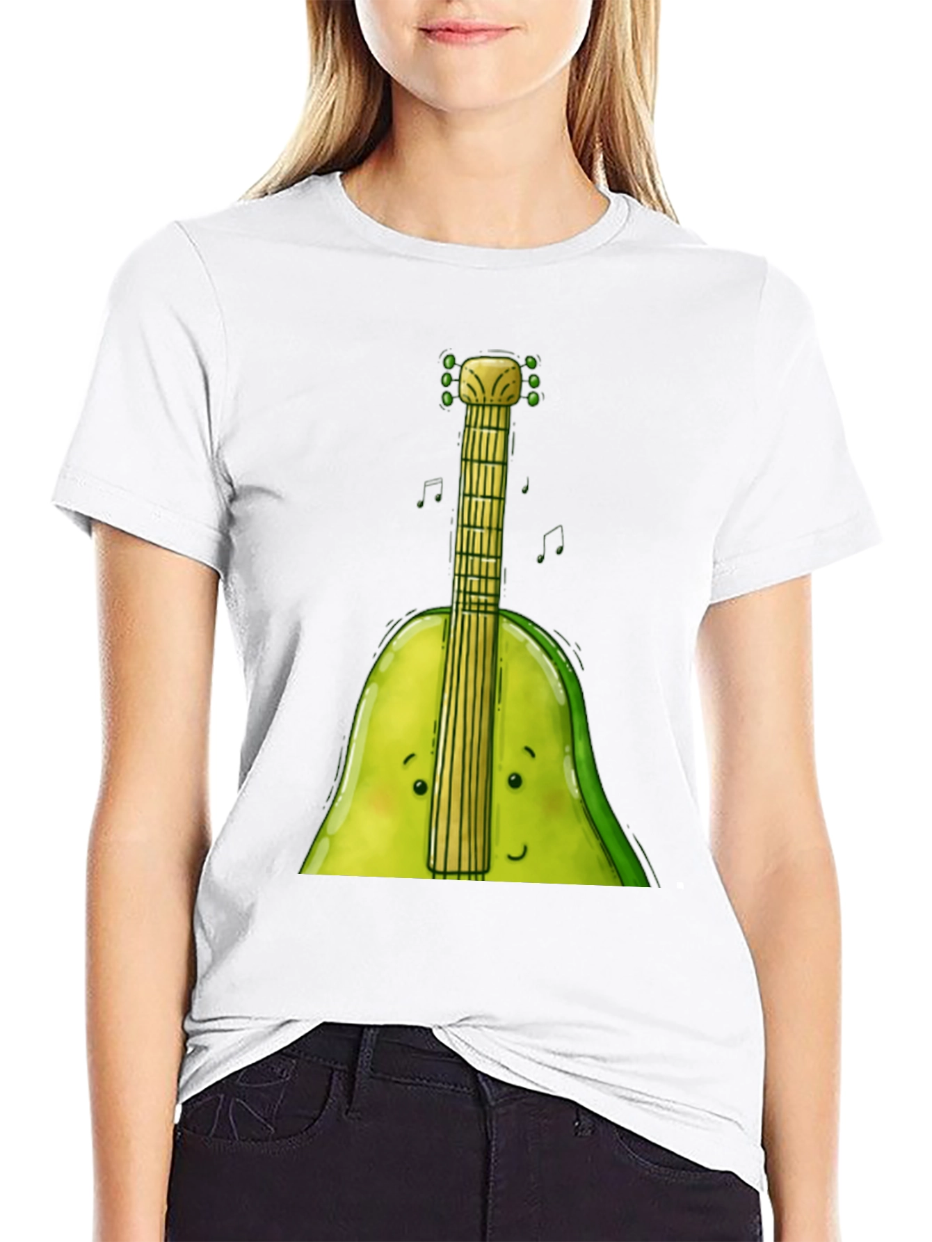 Funny Avocado Guitar T-Shirt - Music Lover Tee