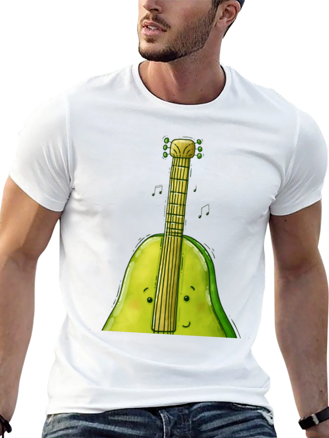 Funny Avocado Guitar T-Shirt - Music Lover Tee