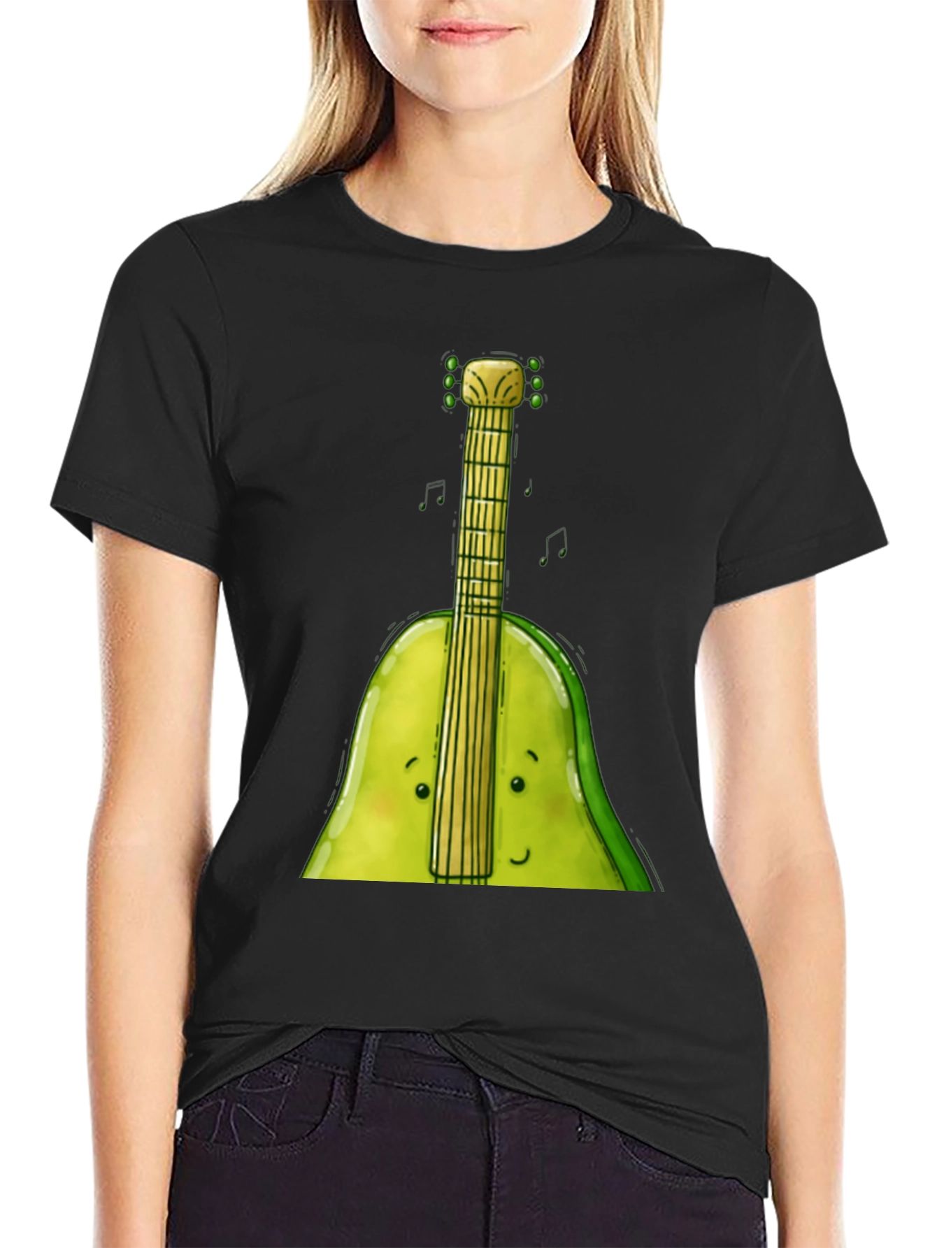 Funny Avocado Guitar T-Shirt - Music Lover Tee