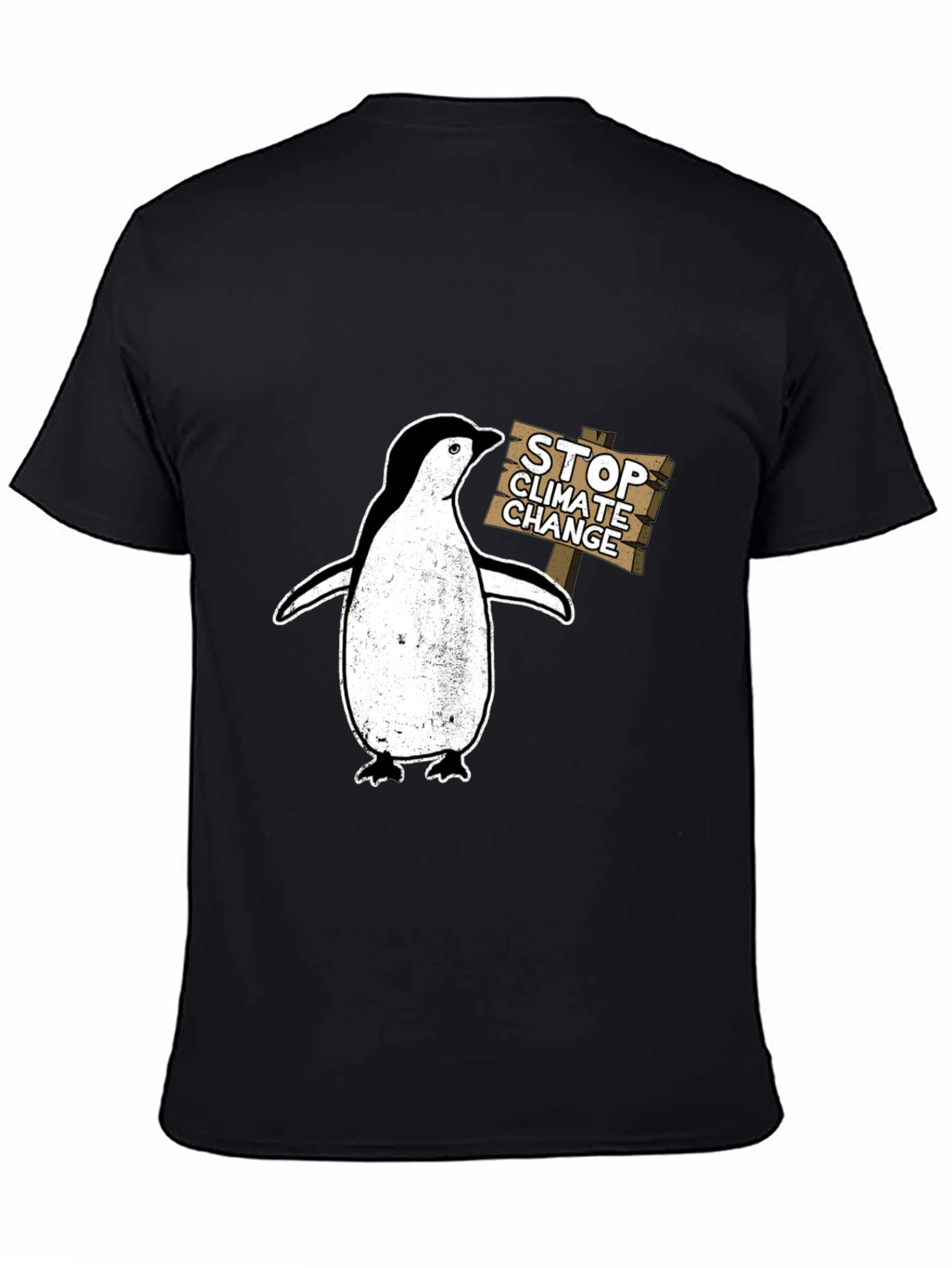 Stop Climate Change Penguin T-Shirt - Eco-Friendly Fashion