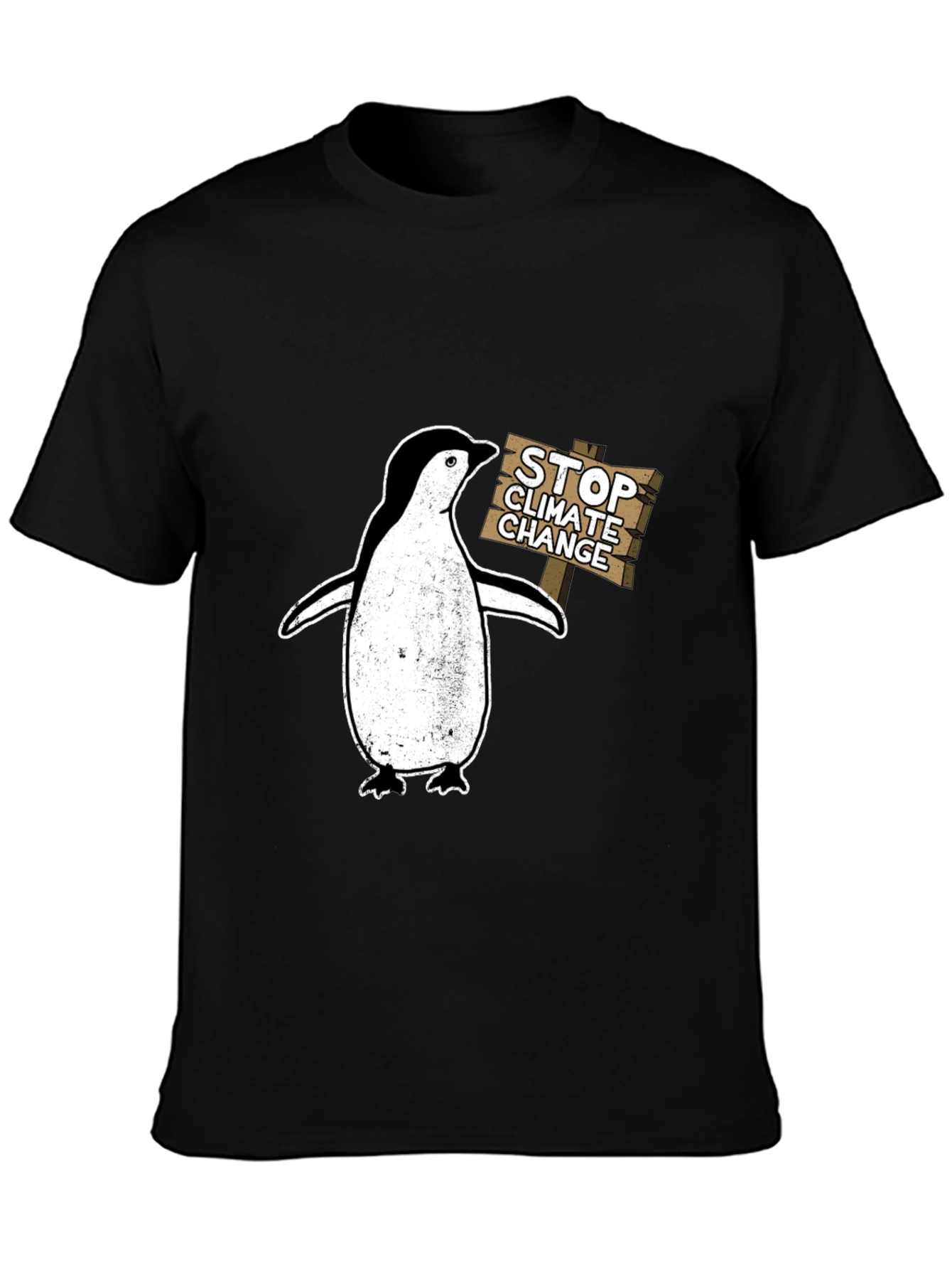 Stop Climate Change Penguin T-Shirt - Eco-Friendly Fashion