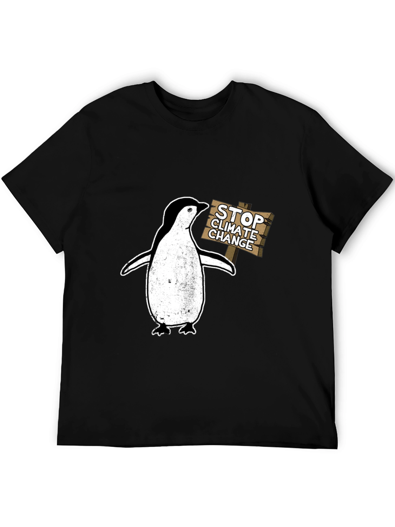 Stop Climate Change Penguin T-Shirt - Eco-Friendly Fashion