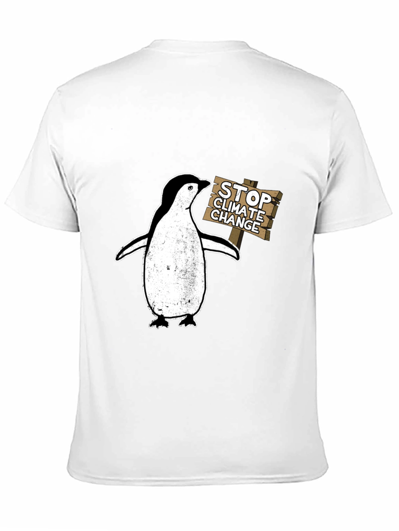 Stop Climate Change Penguin T-Shirt - Eco-Friendly Fashion