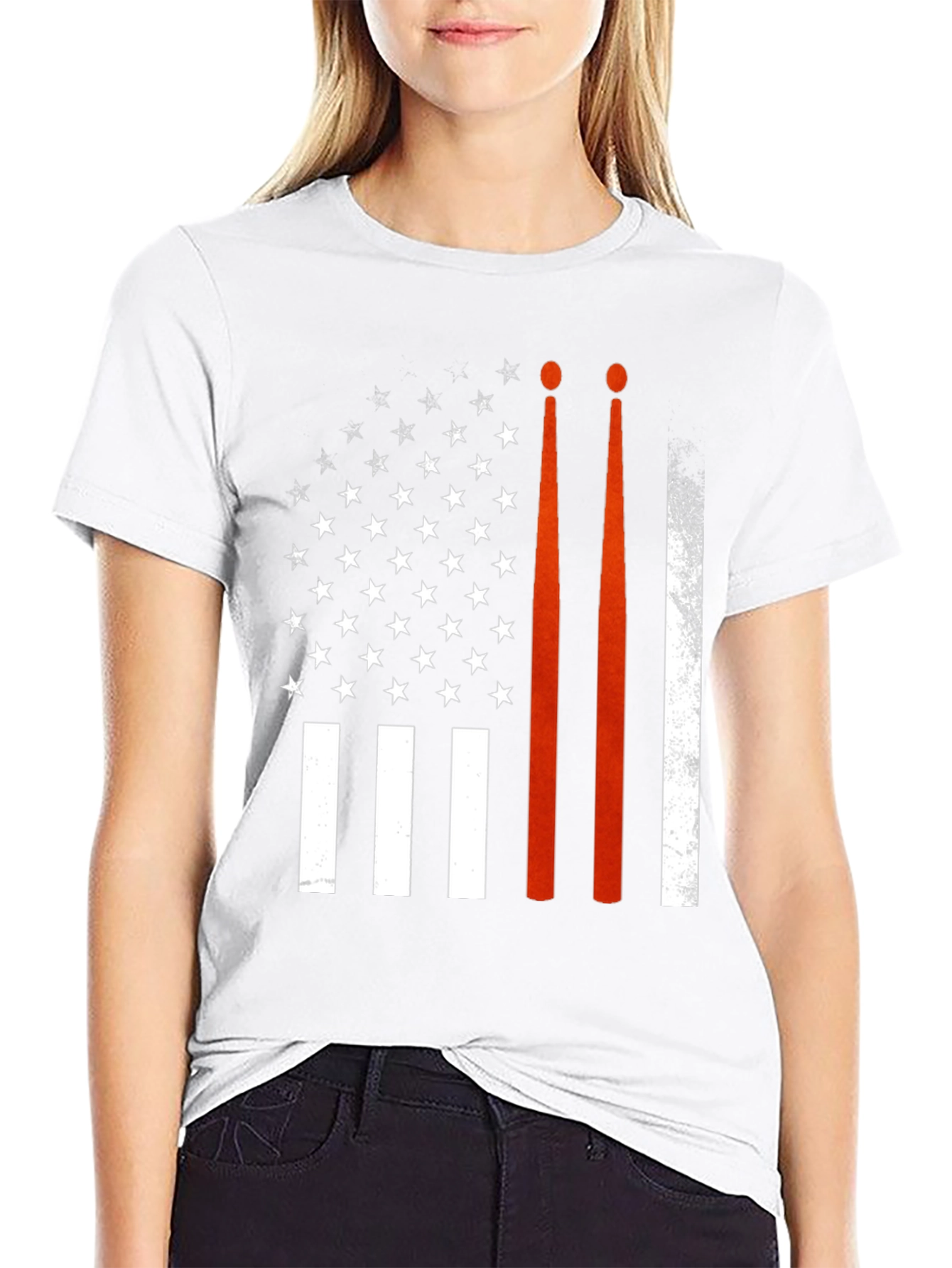 Drummer American Flag Graphic Tee