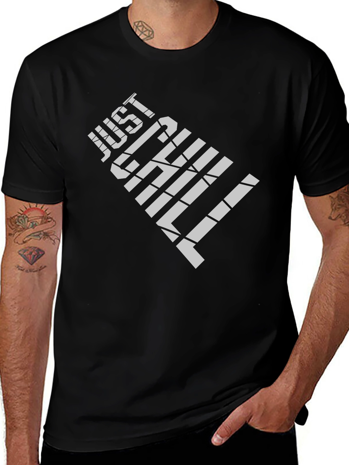 Just Chill Graphic Tee - Mens Black T-Shirt