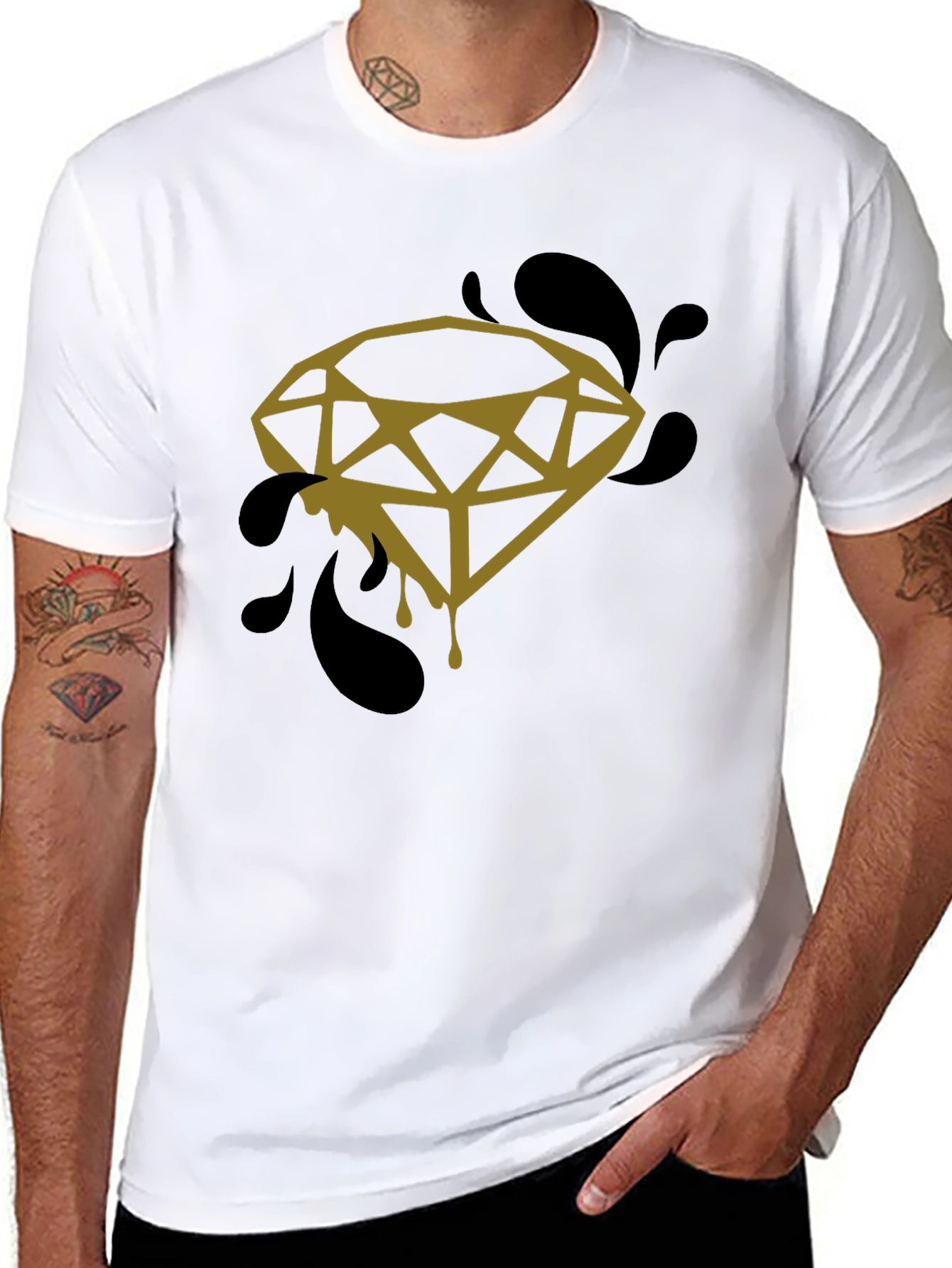Diamond Drip Graphic Tee - Modern Streetwear