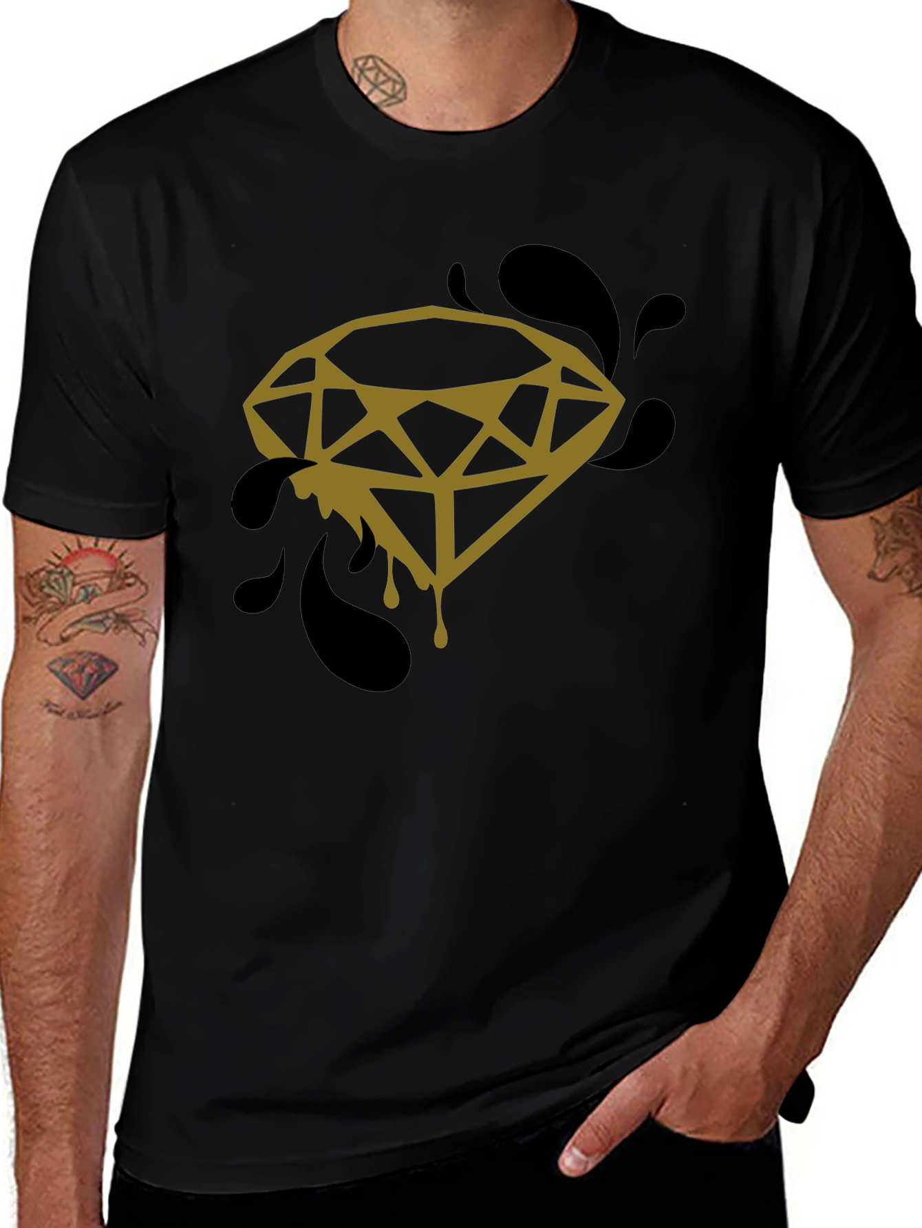 Diamond Drip Graphic Tee - Modern Streetwear