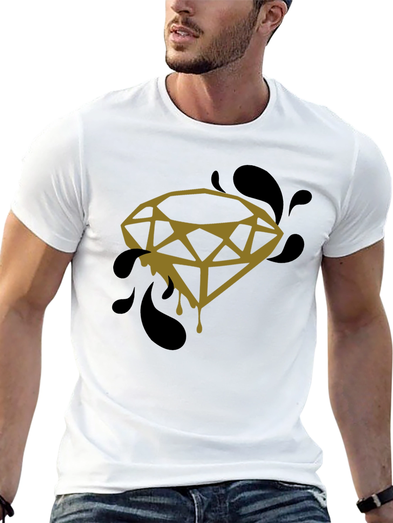 Diamond Drip Graphic Tee - Modern Streetwear