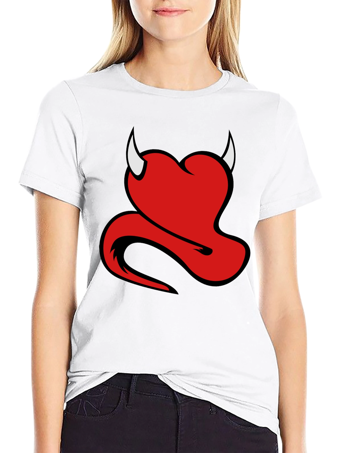 Devil Heart Graphic Black T-Shirt