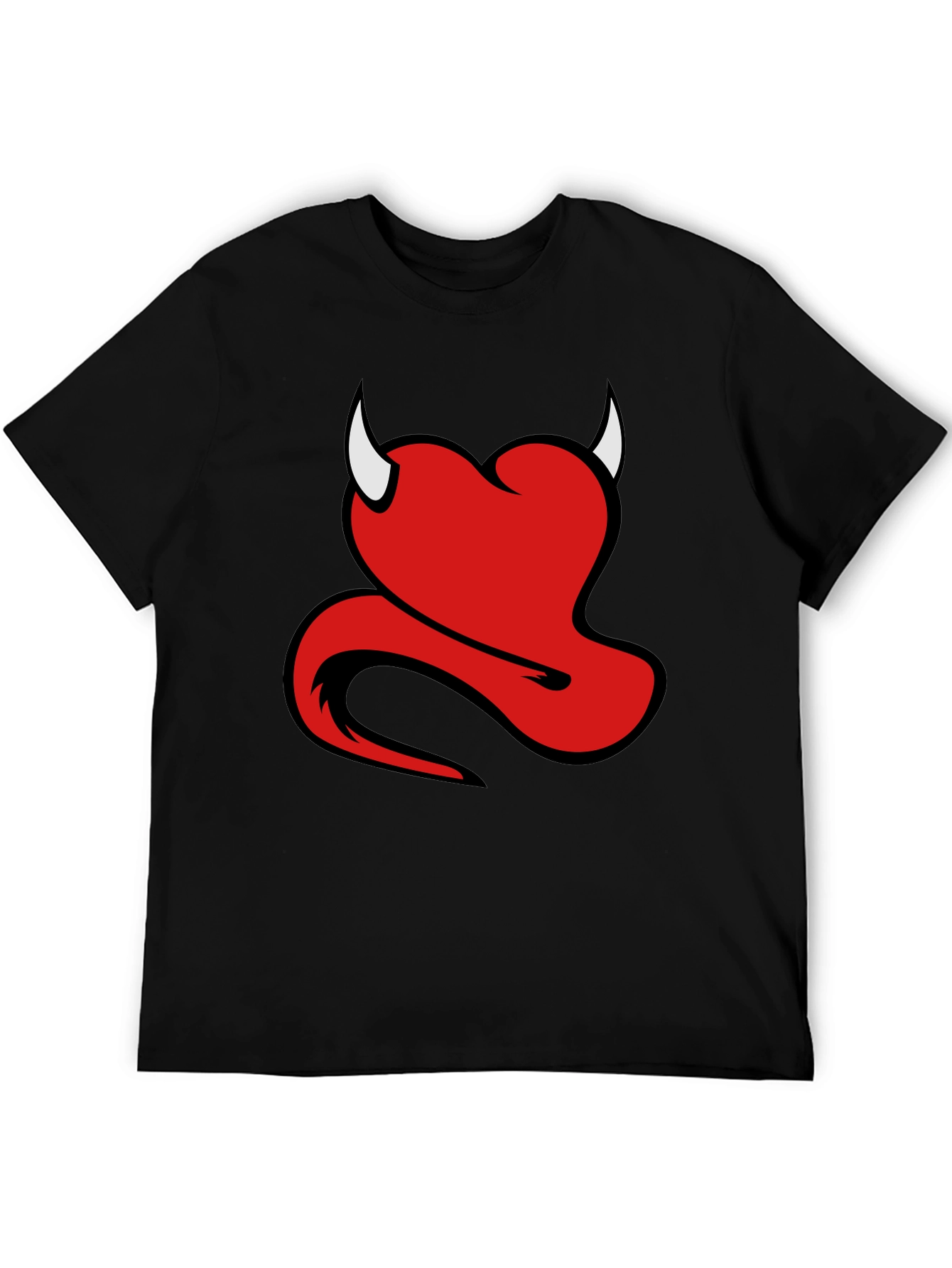 Devil Heart Graphic Black T-Shirt