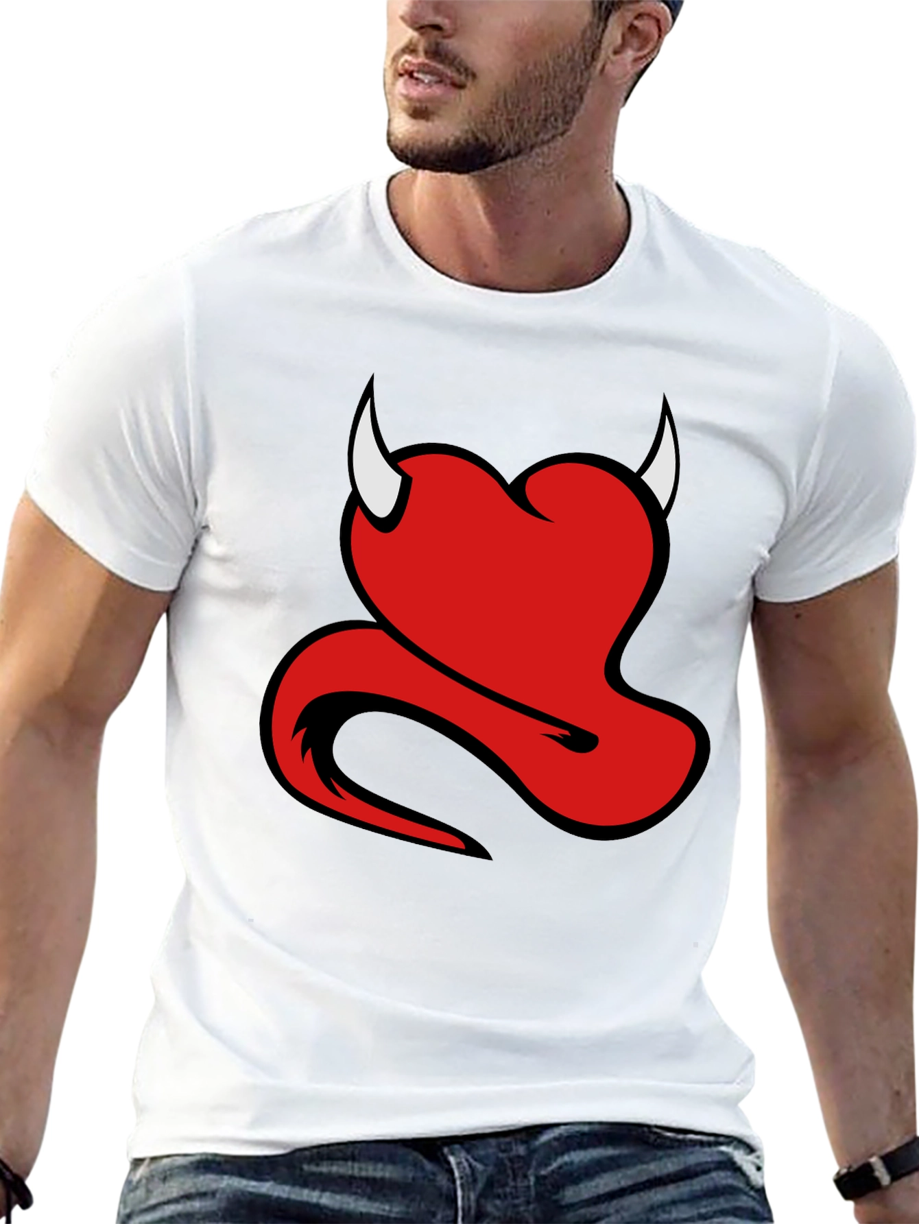 Devil Heart Graphic Black T-Shirt