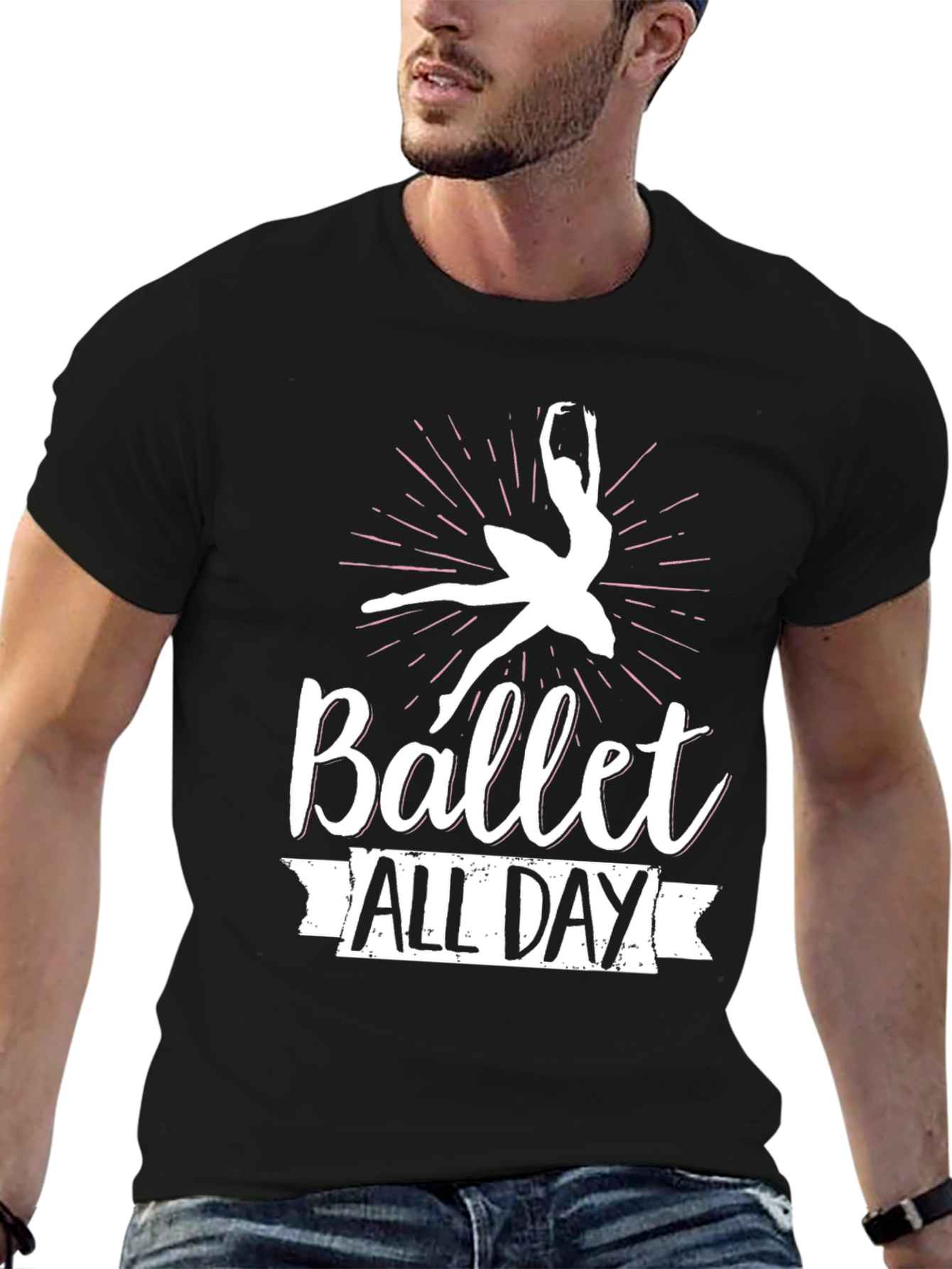 Ballet All Day Black T-Shirt - Dancer Design