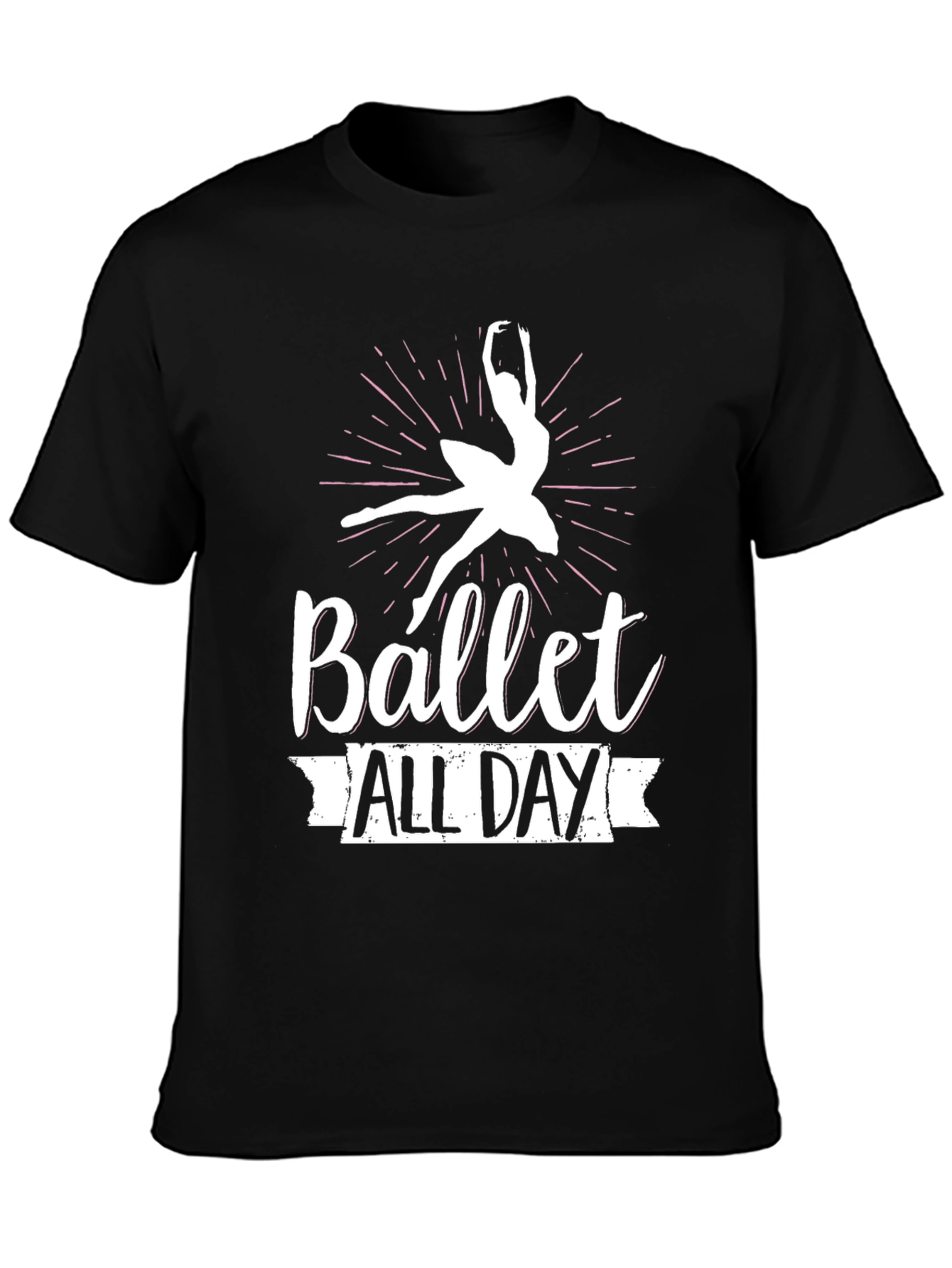 Ballet All Day Black T-Shirt - Dancer Design