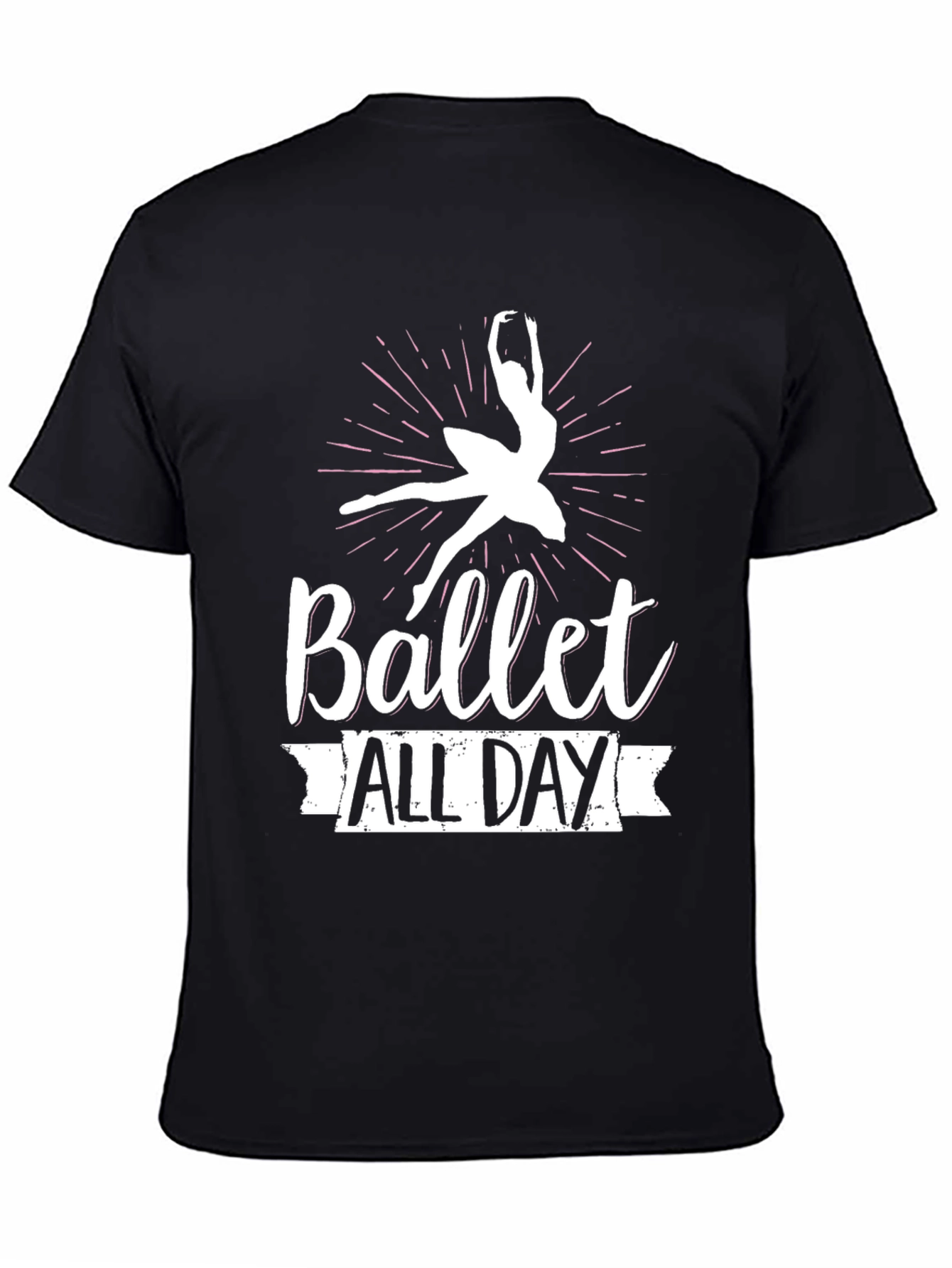 Ballet All Day Black T-Shirt - Dancer Design