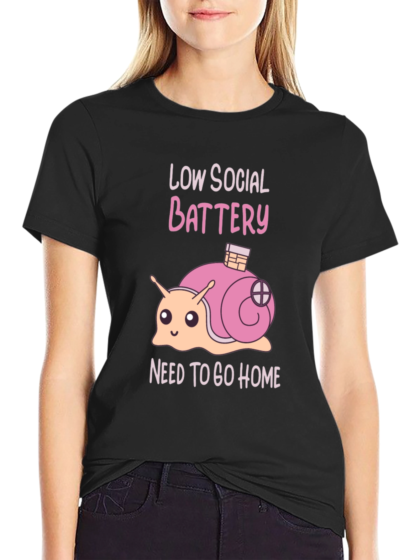 Low Social Battery Snail Graphic Tee
