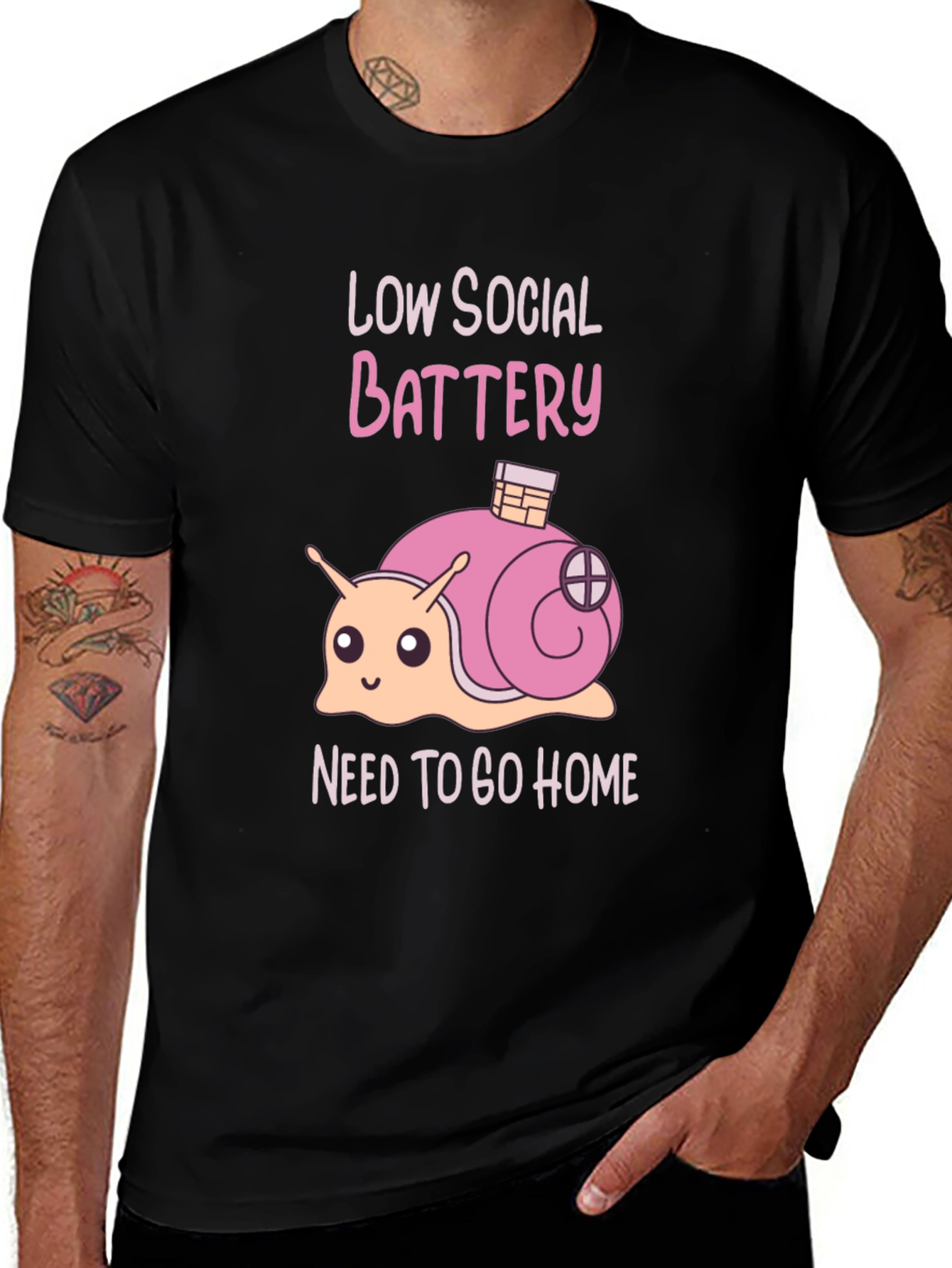 Low Social Battery Snail Graphic Tee