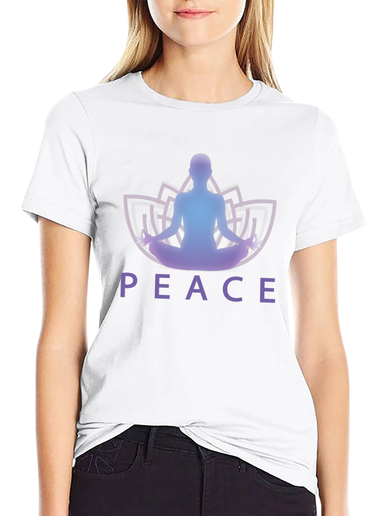 Peace Yoga Lotus Mens Graphic Tee