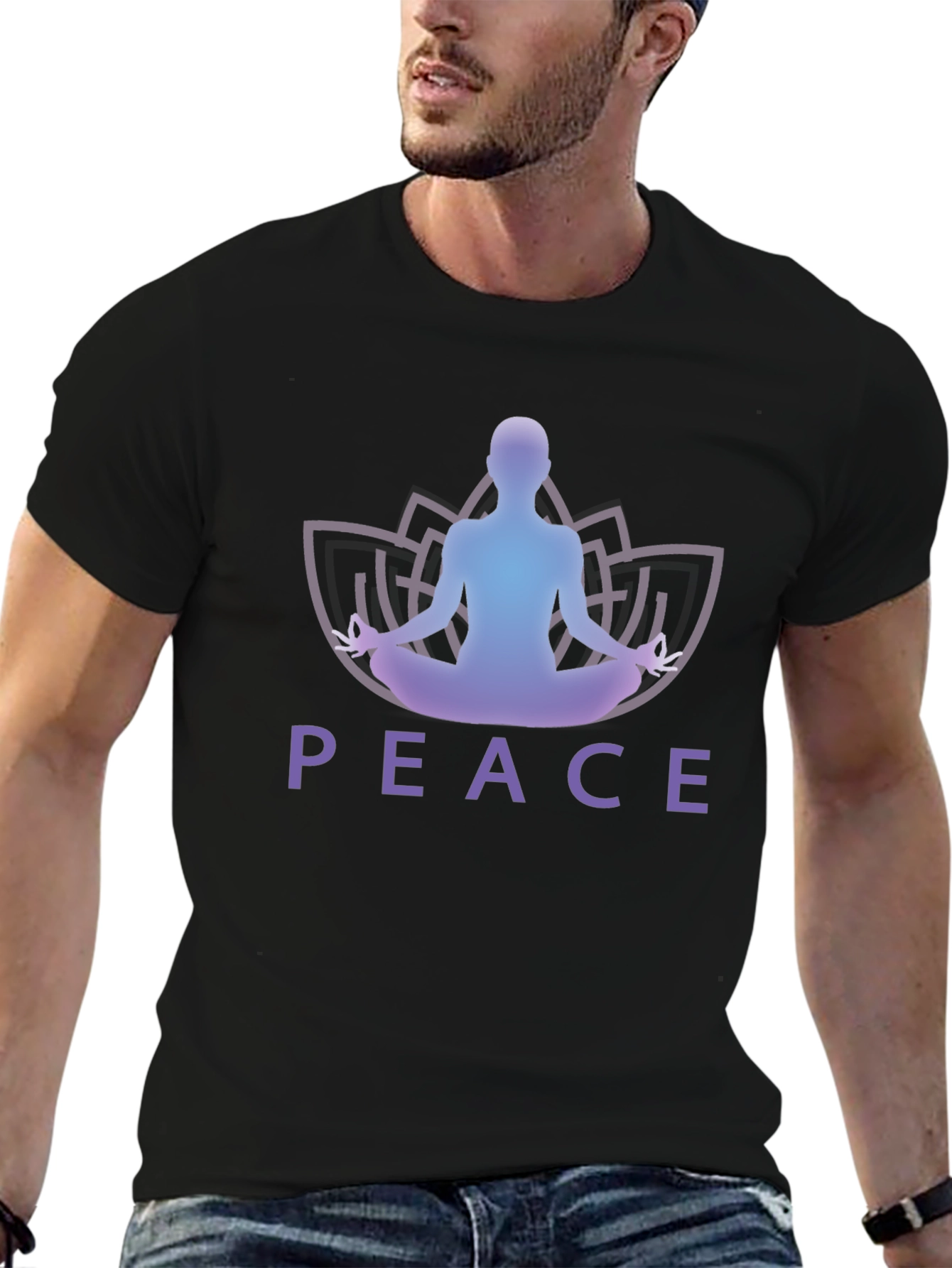 Peace Yoga Lotus Mens Graphic Tee