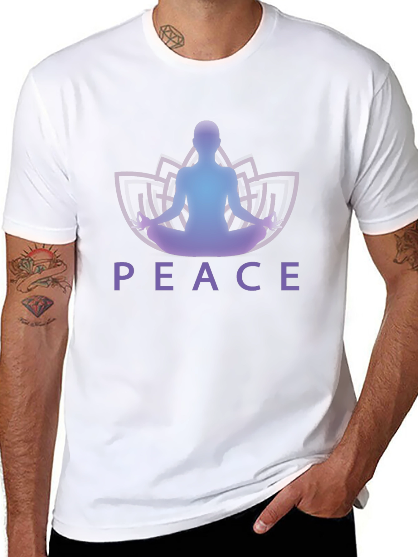 Peace Yoga Lotus Mens Graphic Tee