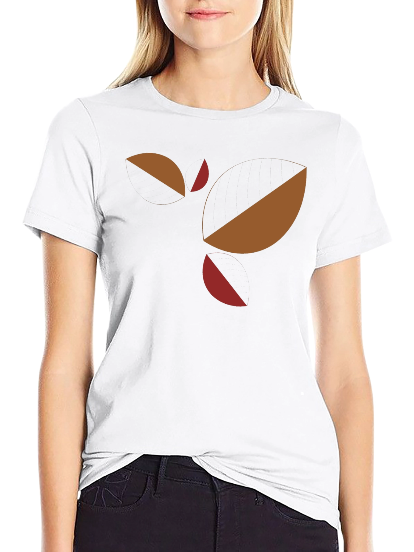 Abstract Geometric Graphic Tee - Black