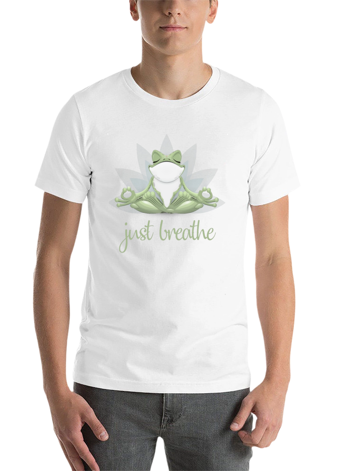 Meditating Frog T-Shirt - Just Breathe