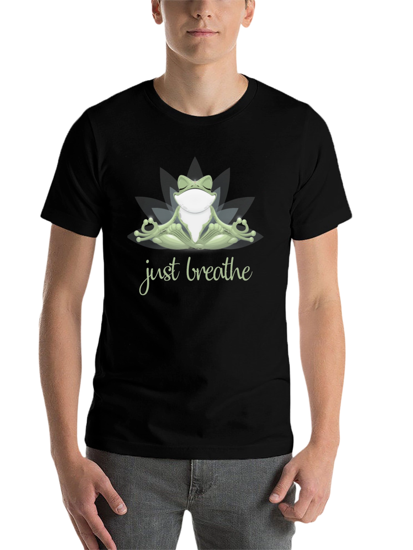 Meditating Frog T-Shirt - Just Breathe