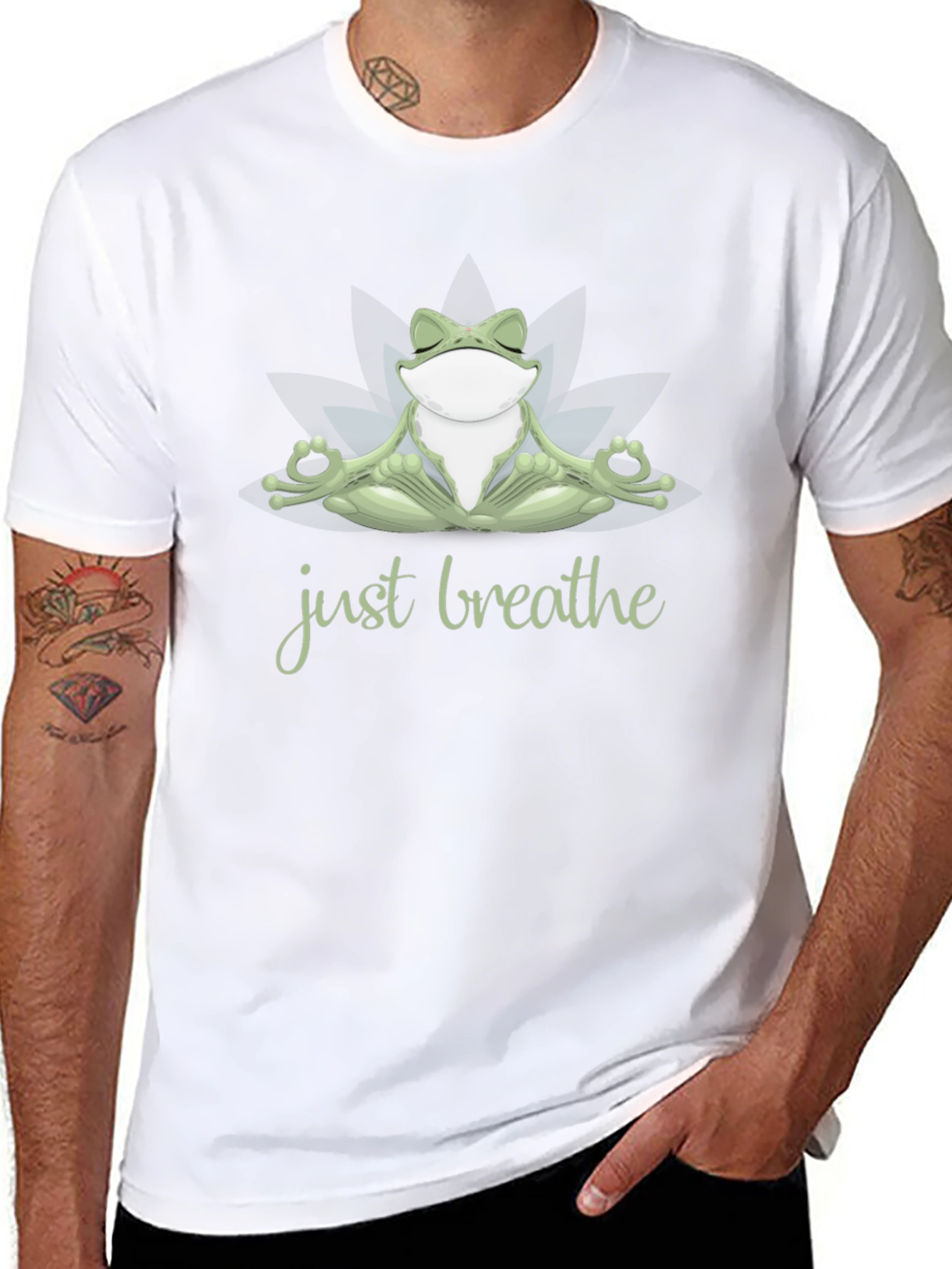 Meditating Frog T-Shirt - Just Breathe