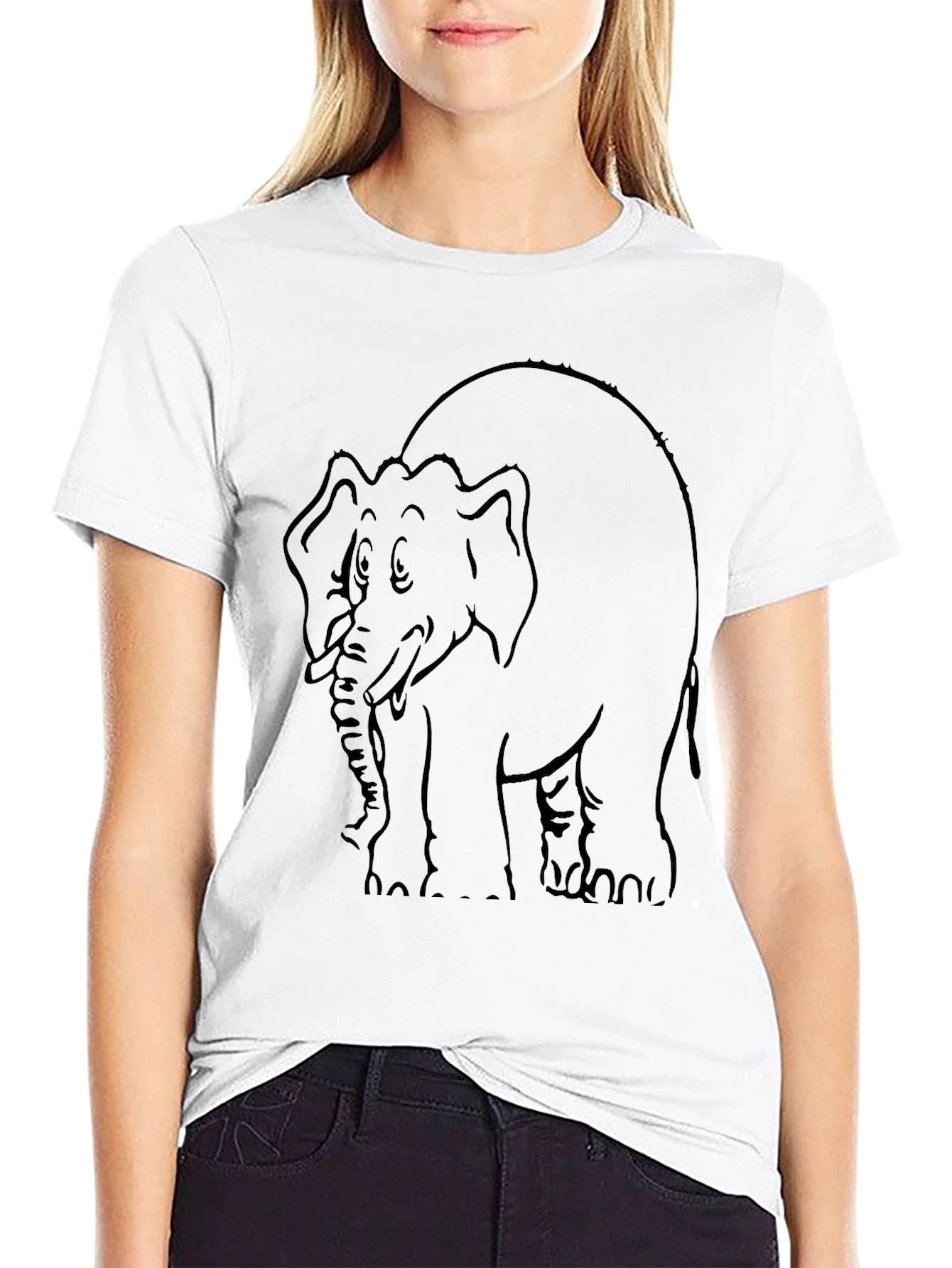 Elephant Graphic Black T-Shirt