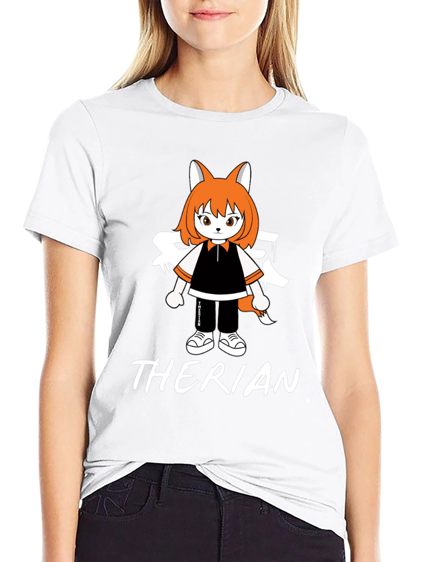 Therian Anime Style T-Shirt - Black