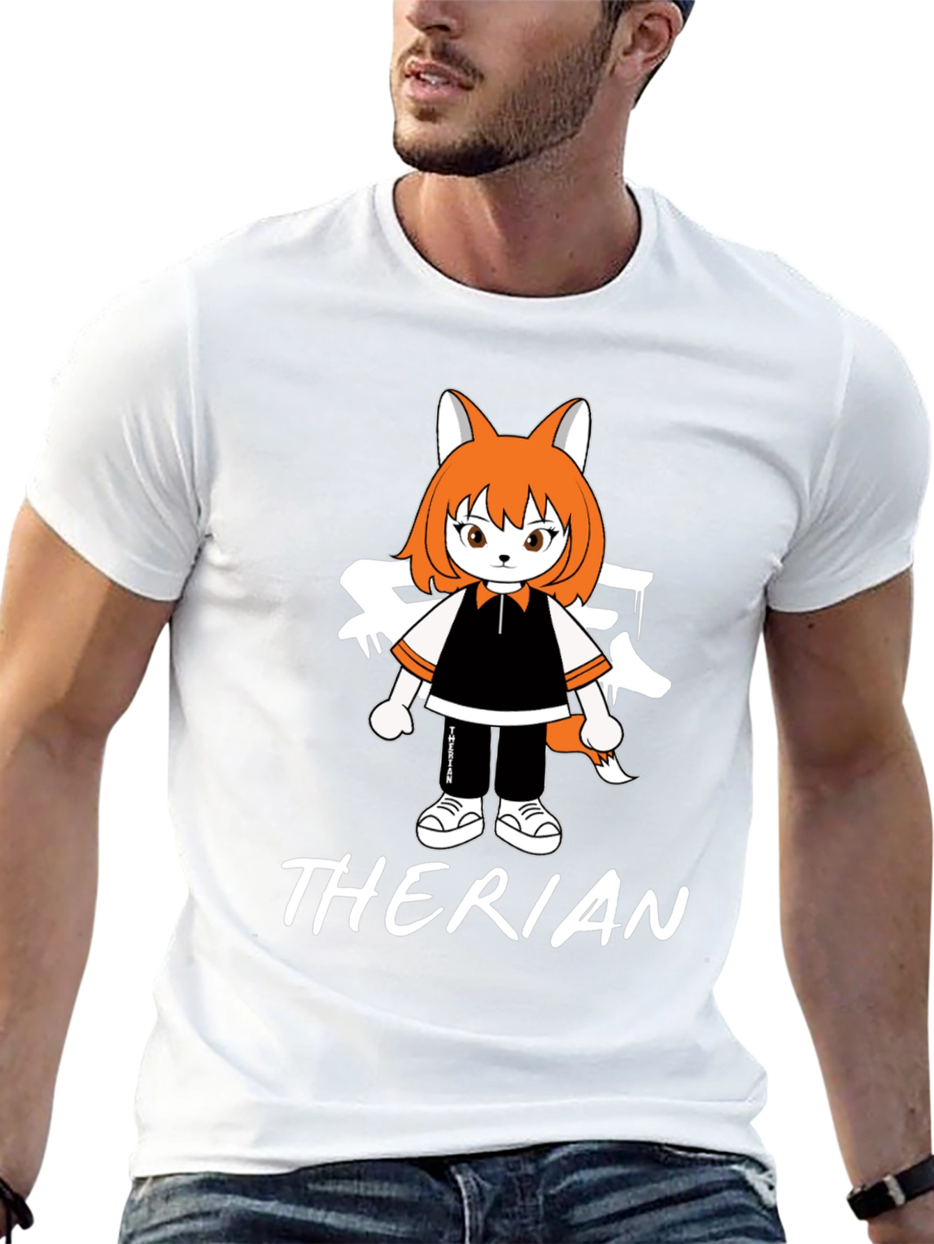 Therian Anime Style T-Shirt - Black