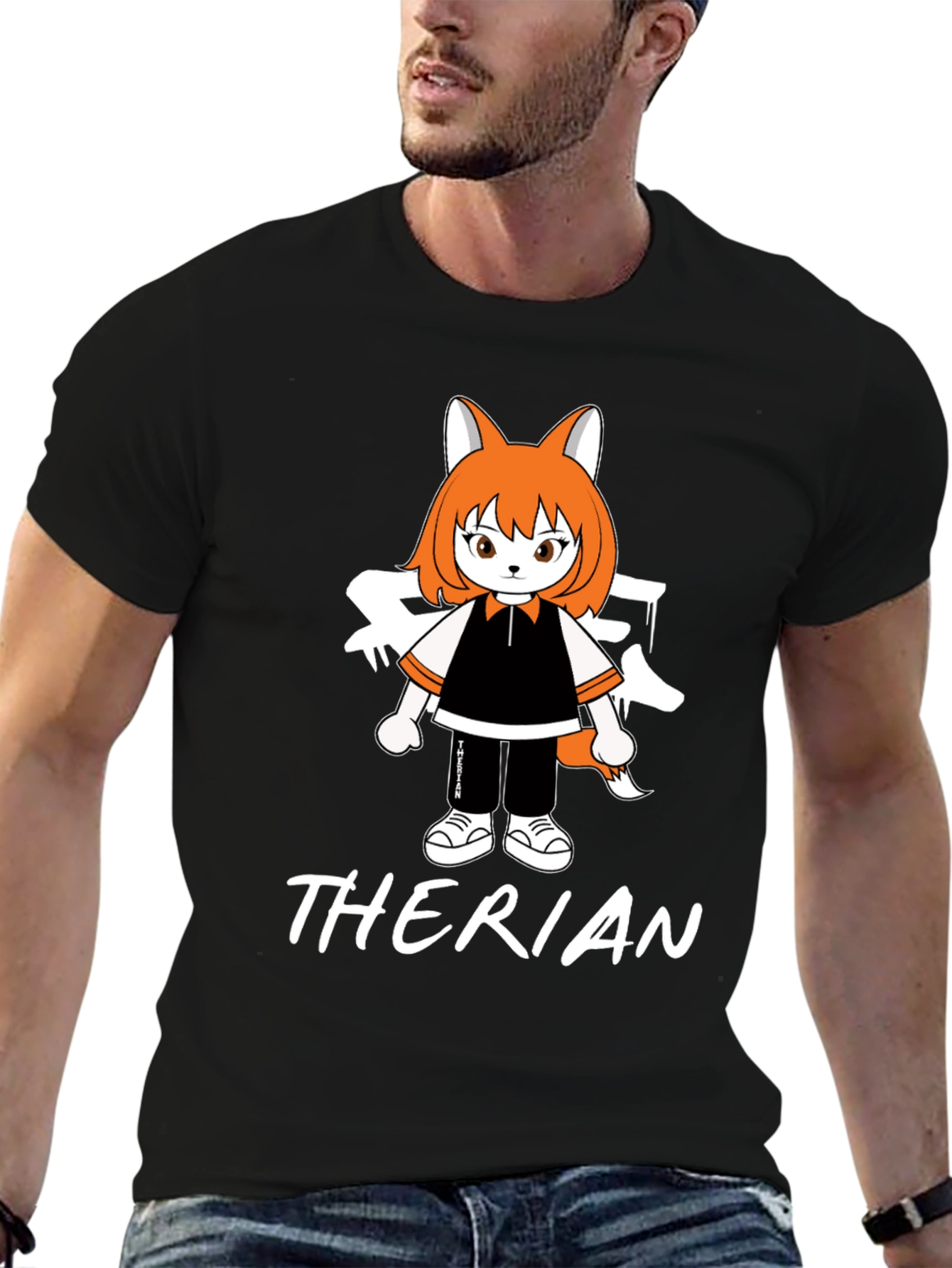 Therian Anime Style T-Shirt - Black