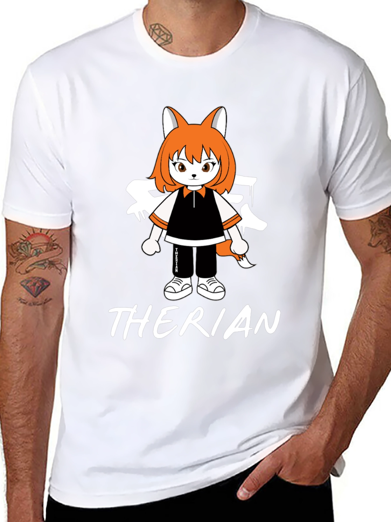 Therian Anime Style T-Shirt - Black
