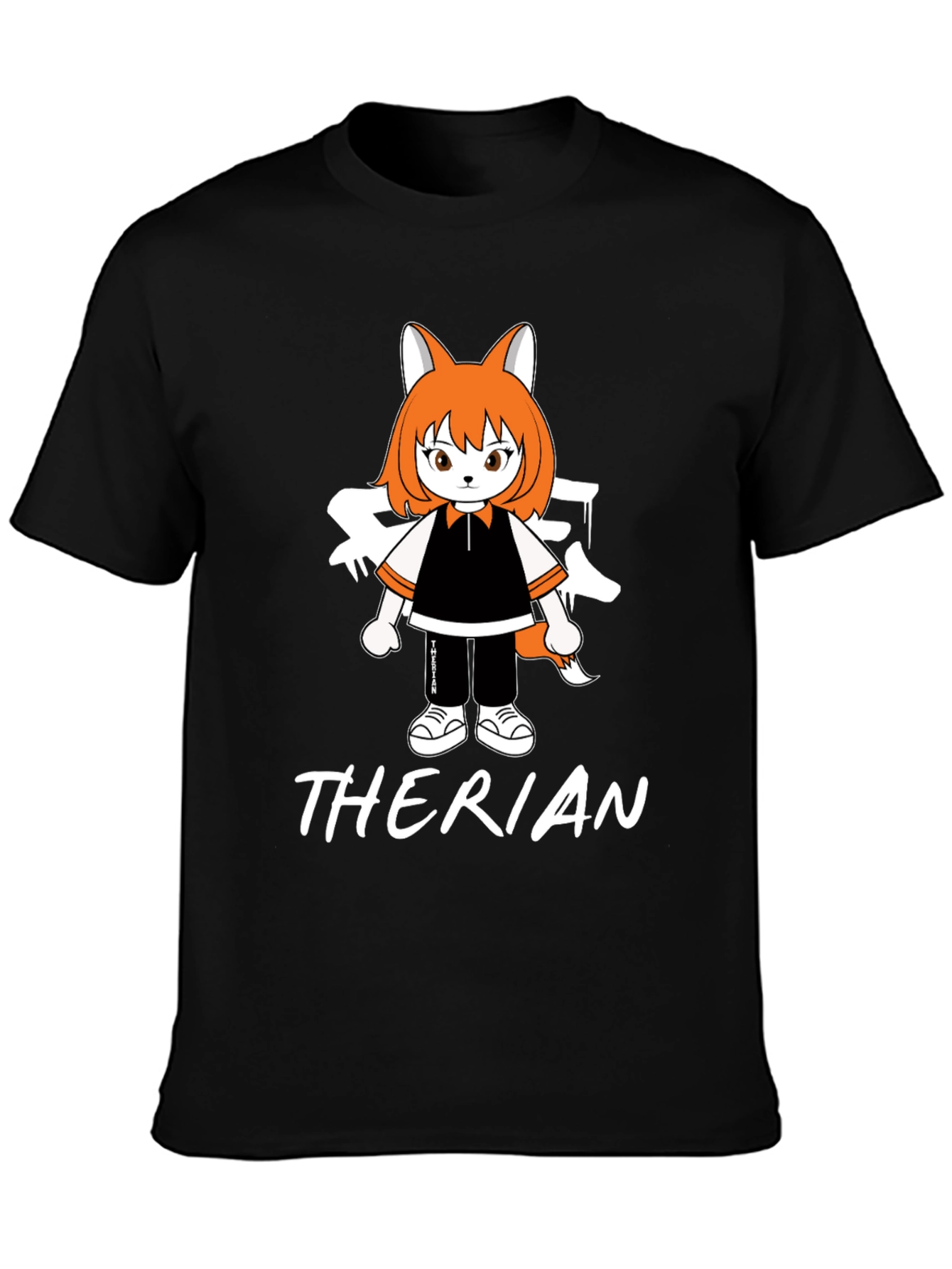 Therian Anime Style T-Shirt - Black