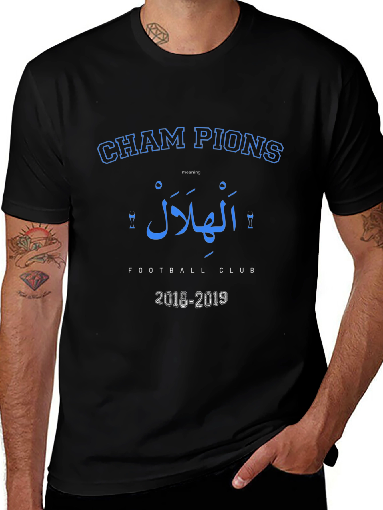 Champions Al Hilal Football Club Black T-Shirt