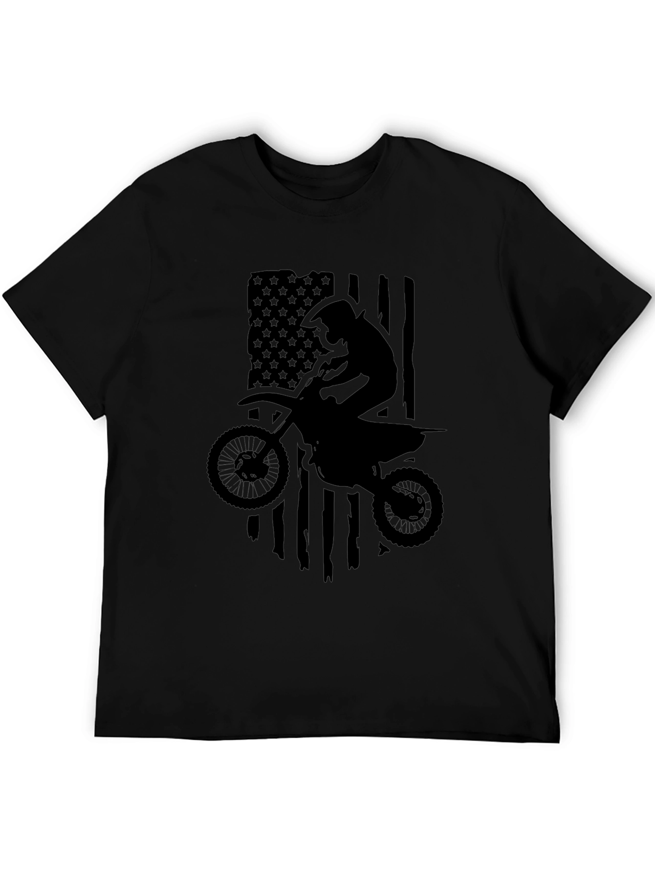 Motocross American Flag Graphic T-Shirt