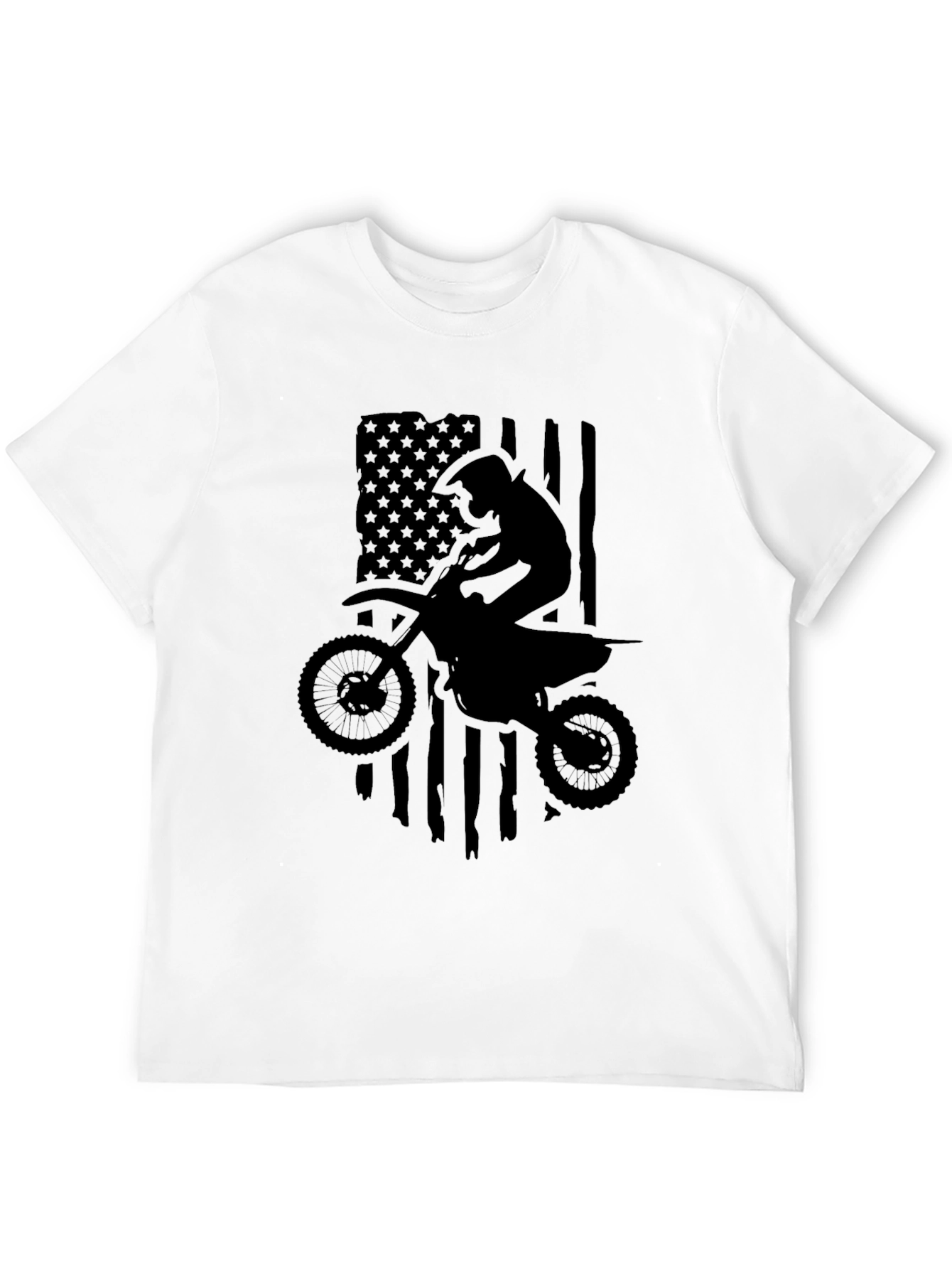 Motocross American Flag Graphic T-Shirt