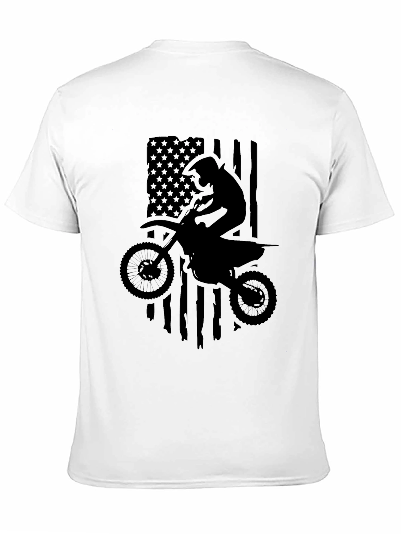 Motocross American Flag Graphic T-Shirt