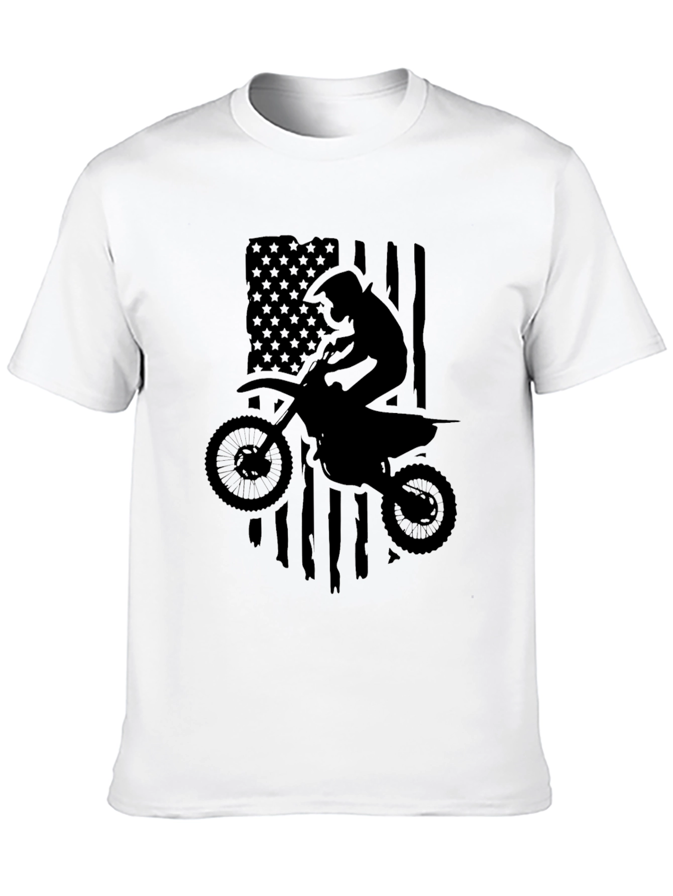 Motocross American Flag Graphic T-Shirt