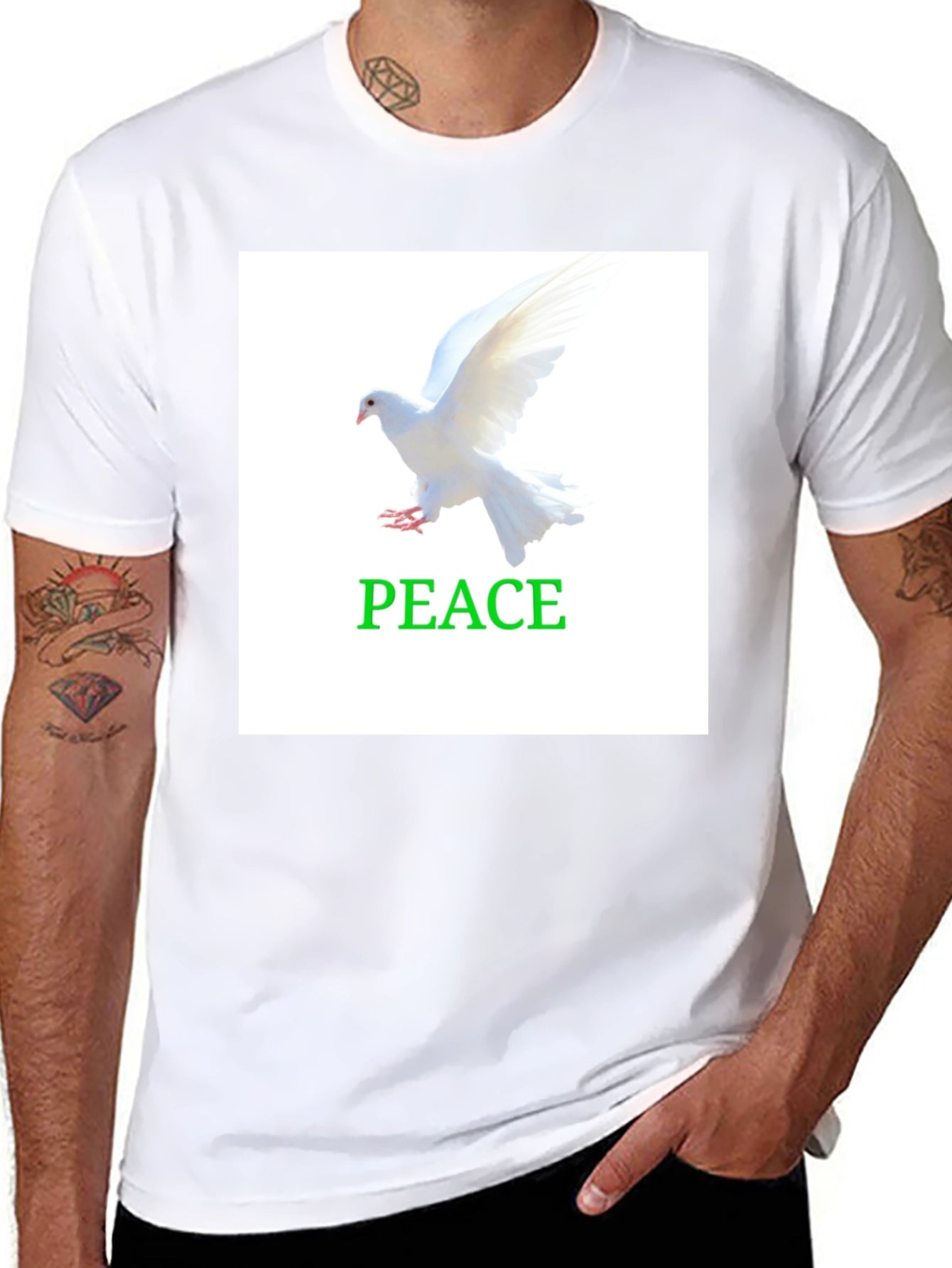 Peace Dove T-Shirt:  White Bird Graphic Tee