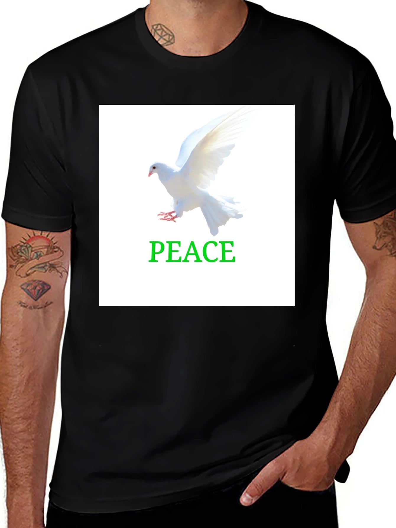 Peace Dove T-Shirt:  White Bird Graphic Tee
