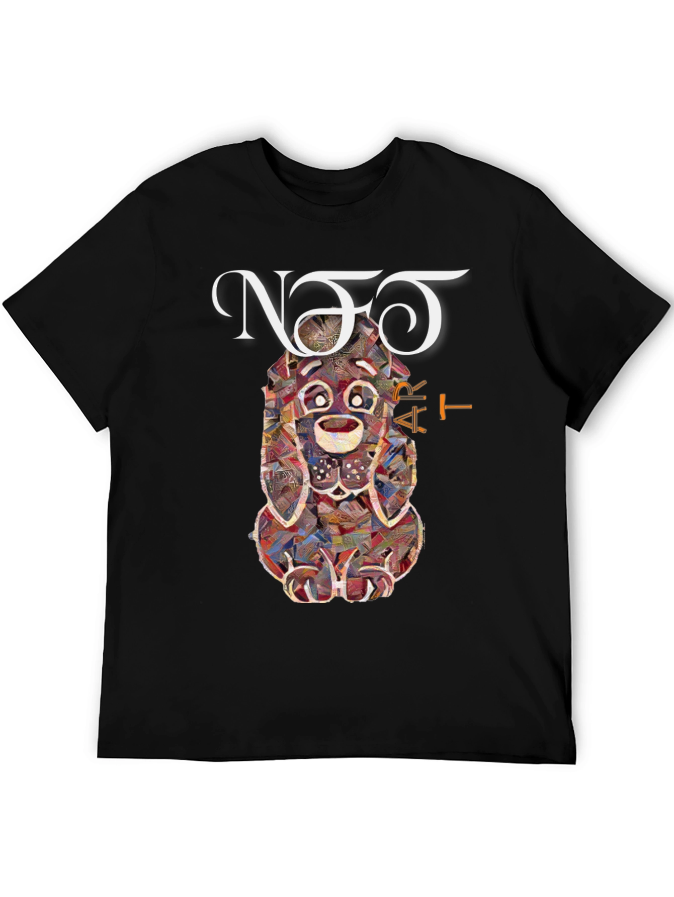 Novelty Dog Art Graphic Tee - Unisex Black T-Shirt
